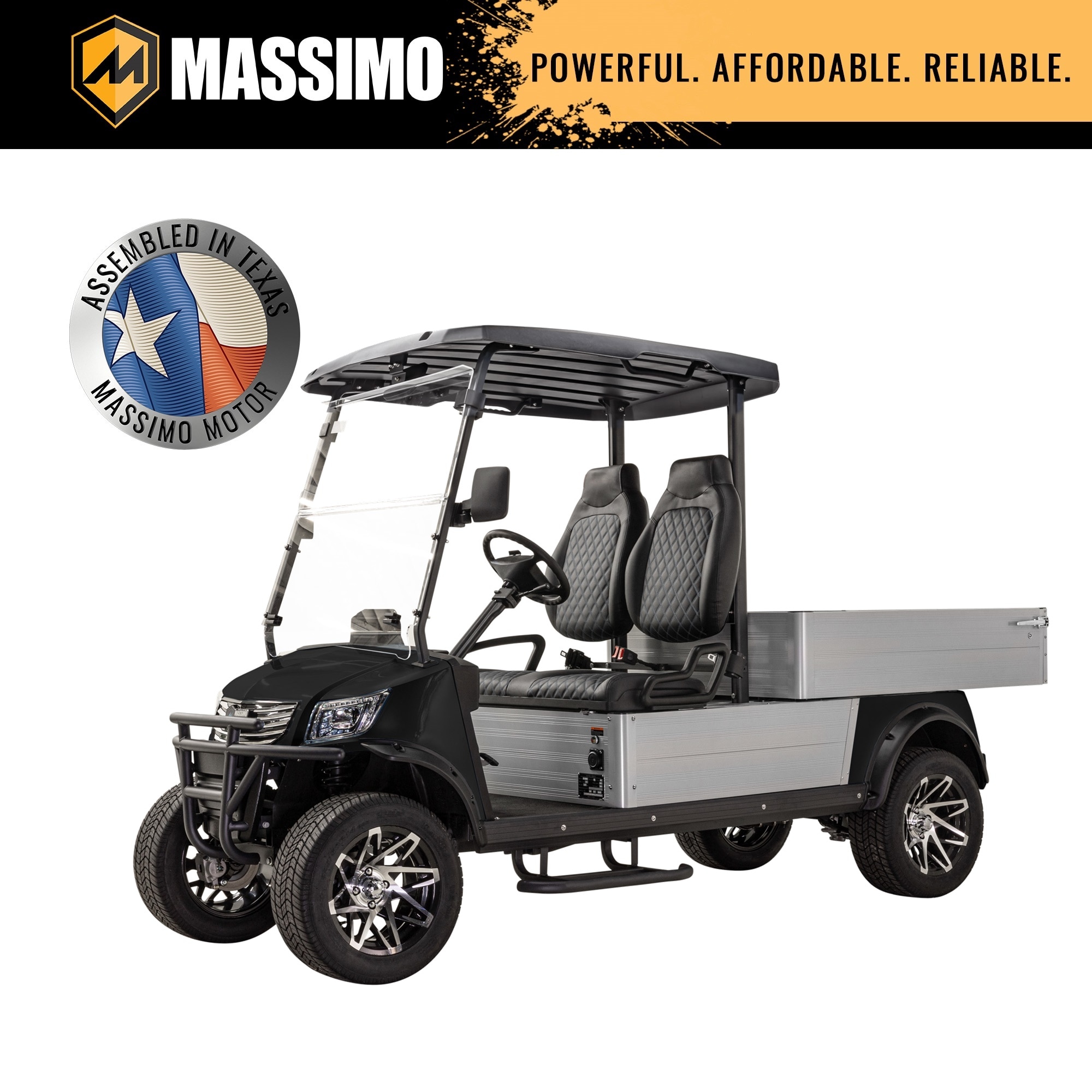 Massimo E730500511 Mvr Cargo Max 48V Electric Golf Cart Black