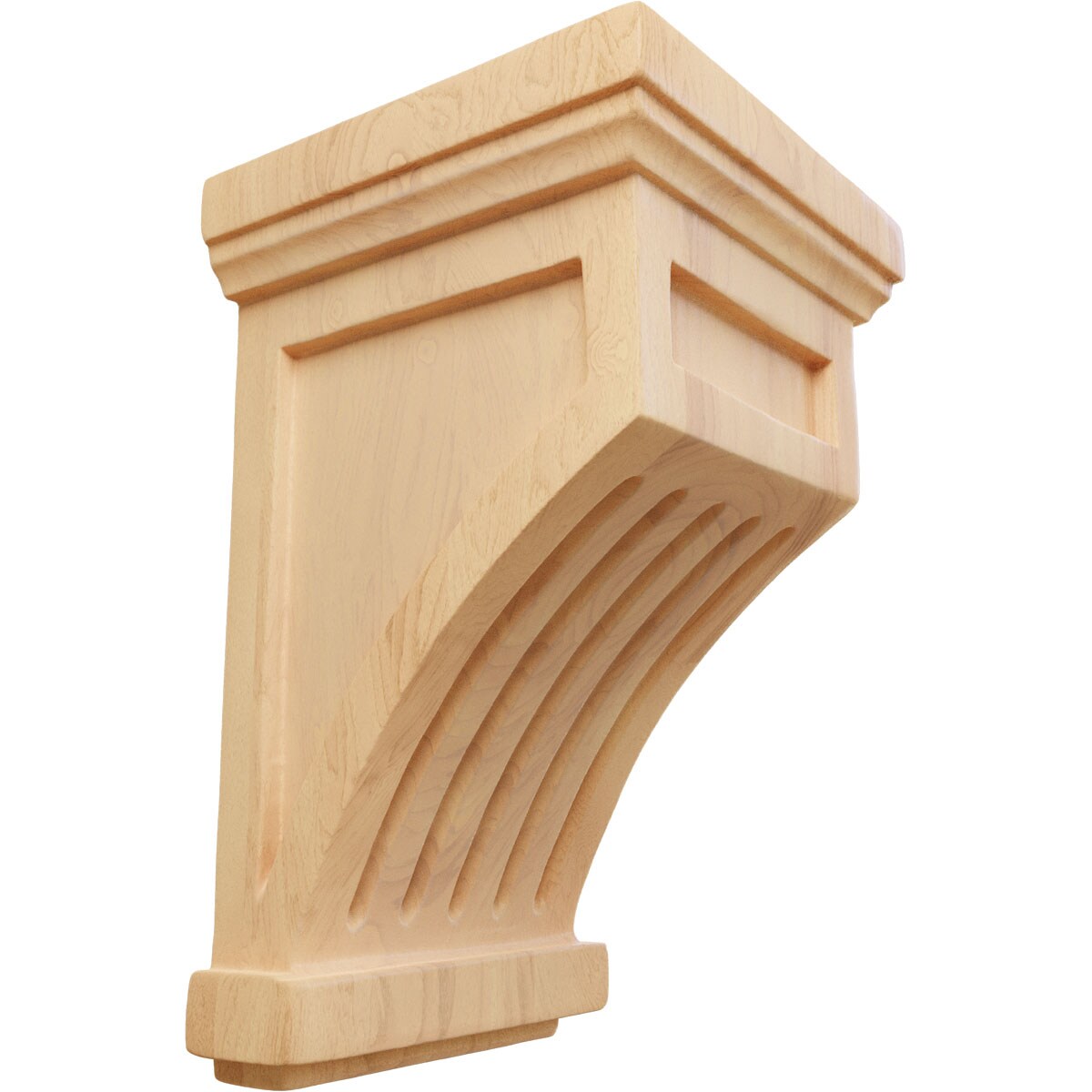 Ekena Millwork COR04X04X07FLRO 4.25-in x 4.25-in x 7-in Unfinished Red Oak Wood Paintable/Stainable Corbel