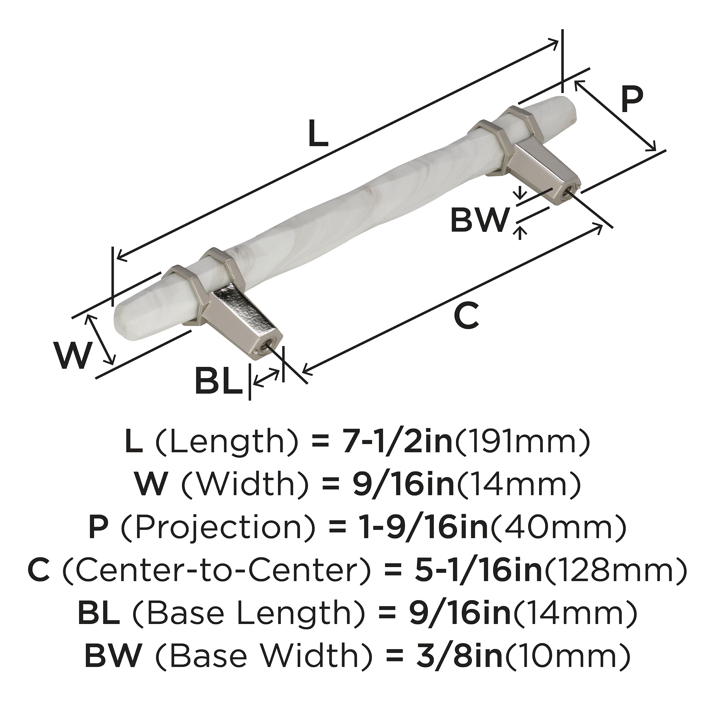 Amerock BP36649MWPN Cabinet-Pulls - View #4