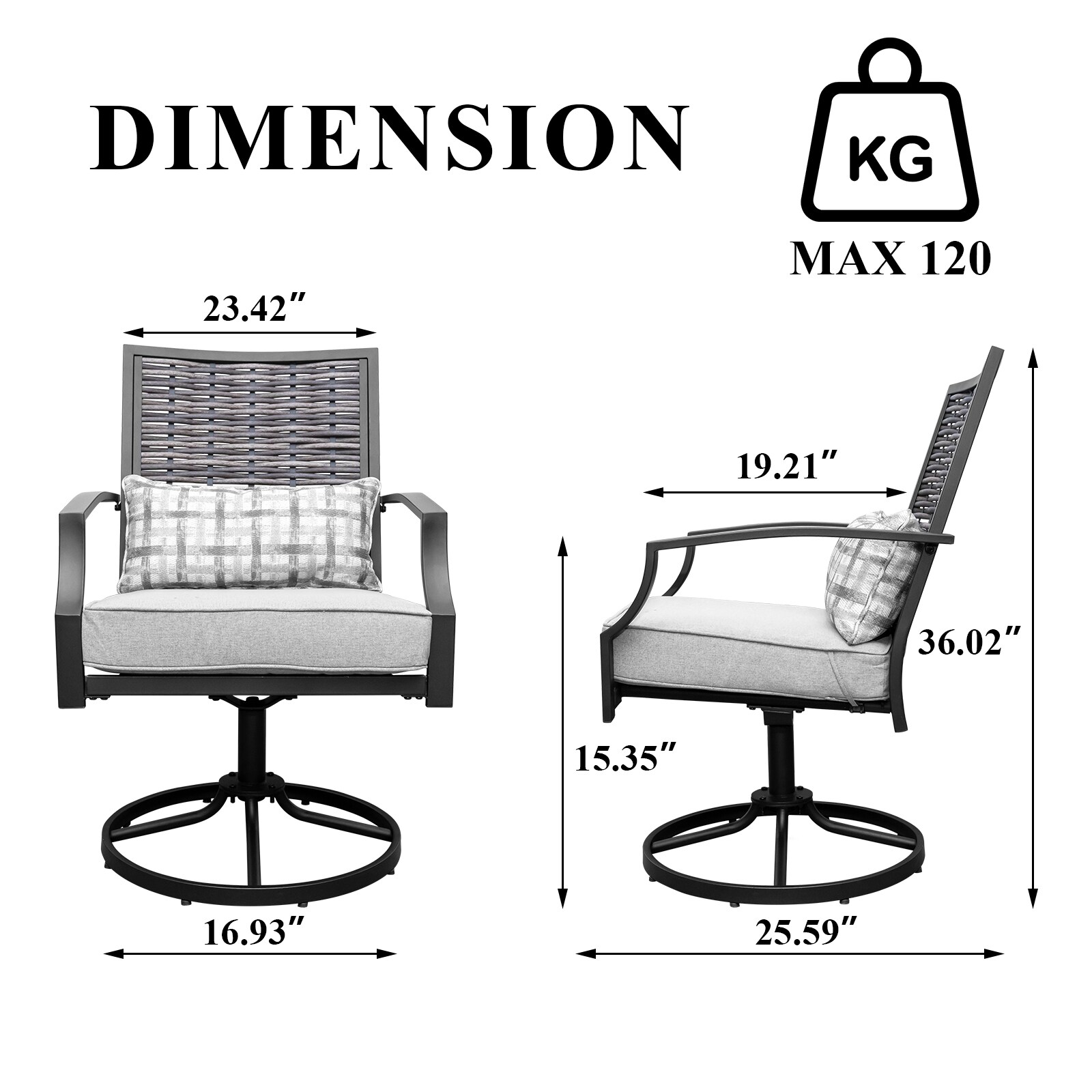 GARSING G-RATTANSWIVEL-1 Patio-Chairs - View #6