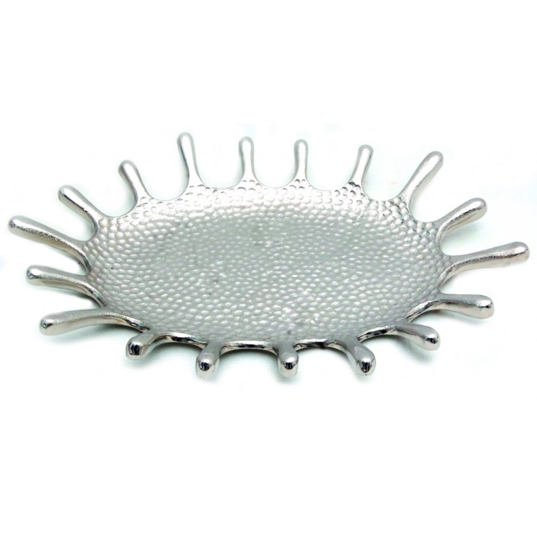 HomeRoots 4000388618 2-in x 12.5-in Silver Oval Serving Tray