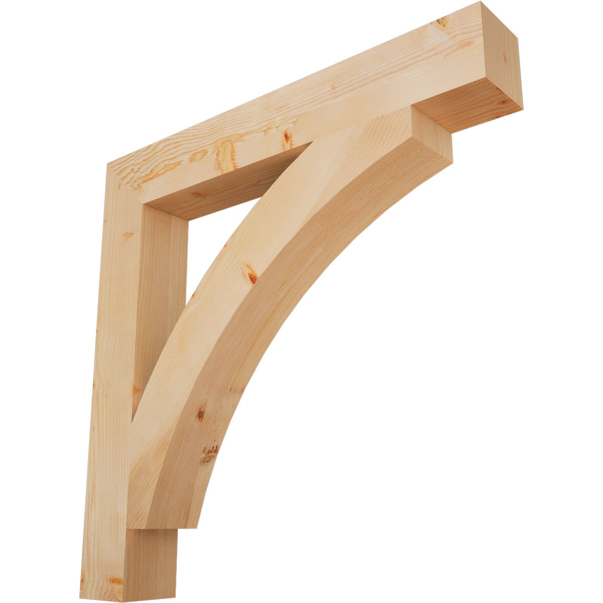 Ekena Millwork BKT06X42X42THR05SDF Thorton block smooth 5-1/2-in x 42-in x 42-in Douglas fir Brown Wood Standard bracket