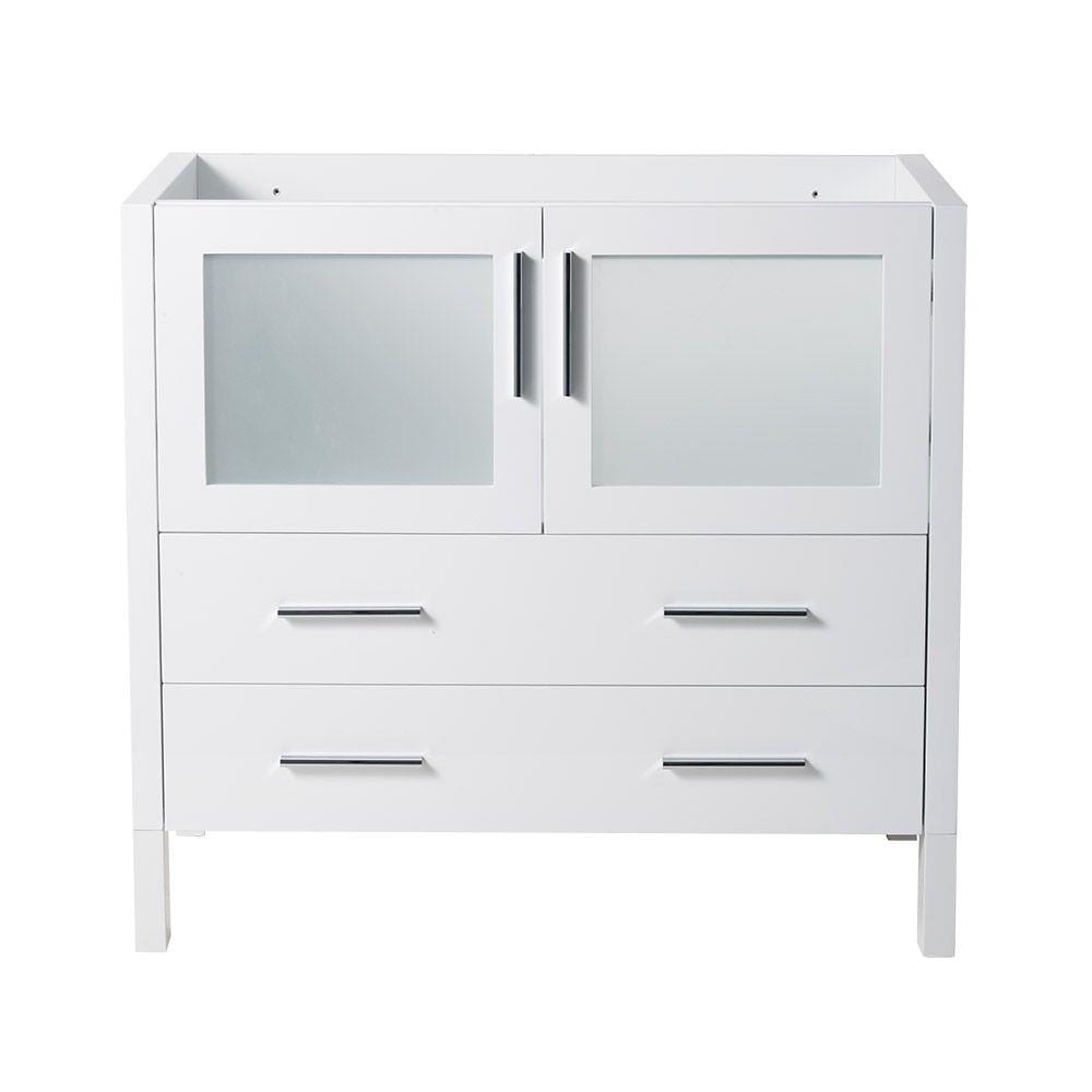 Fresca FCB6236WH Torino 36-in White Bathroom Vanity Base Cabinet without Top