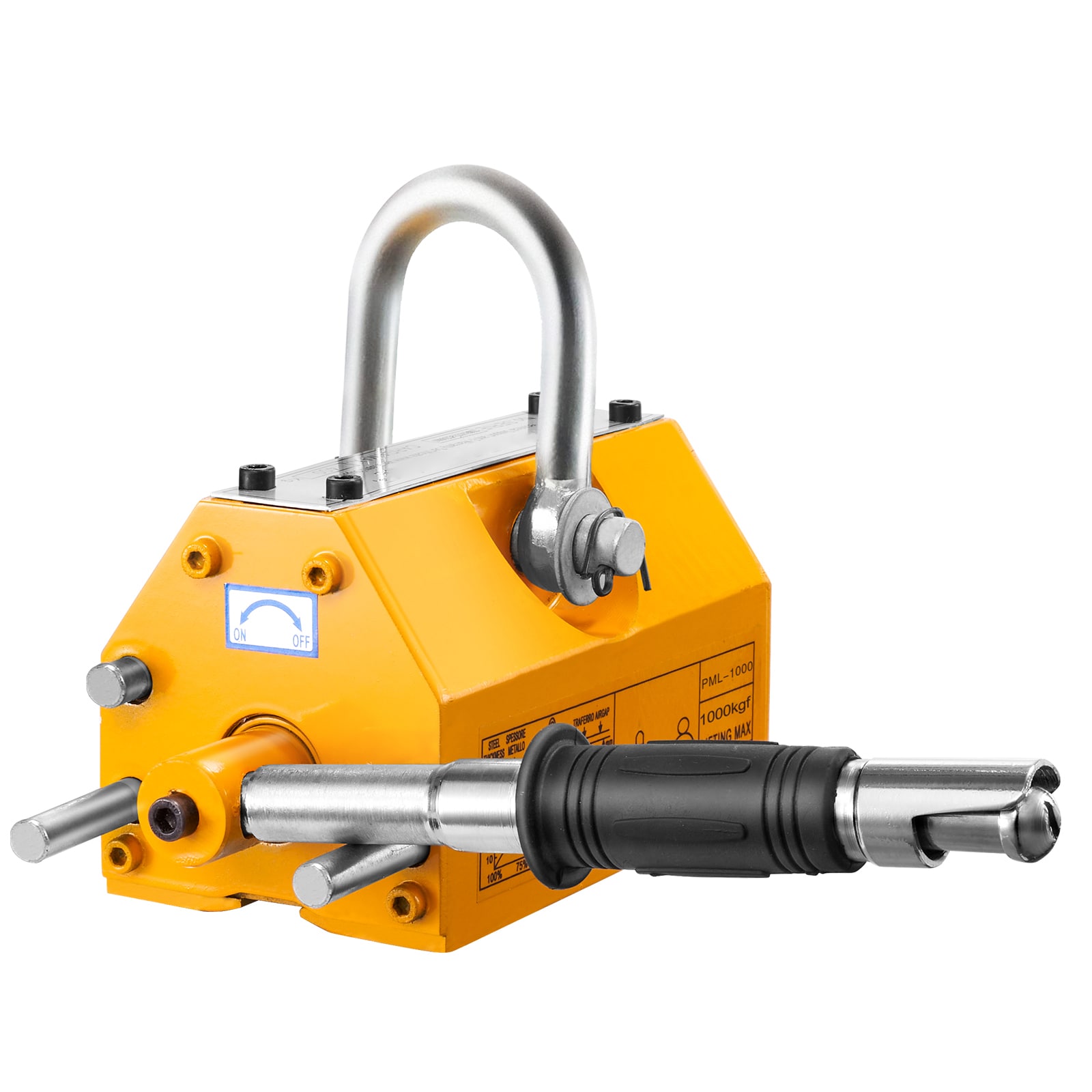 GIVIMO 2200-lb Magnetic Lifter - Permanent Neodymium Lift Magnet with 2.5 Safety Factor Release Handle for Hoist Shop Crane and Steel Plate #LW102GIVSS2790