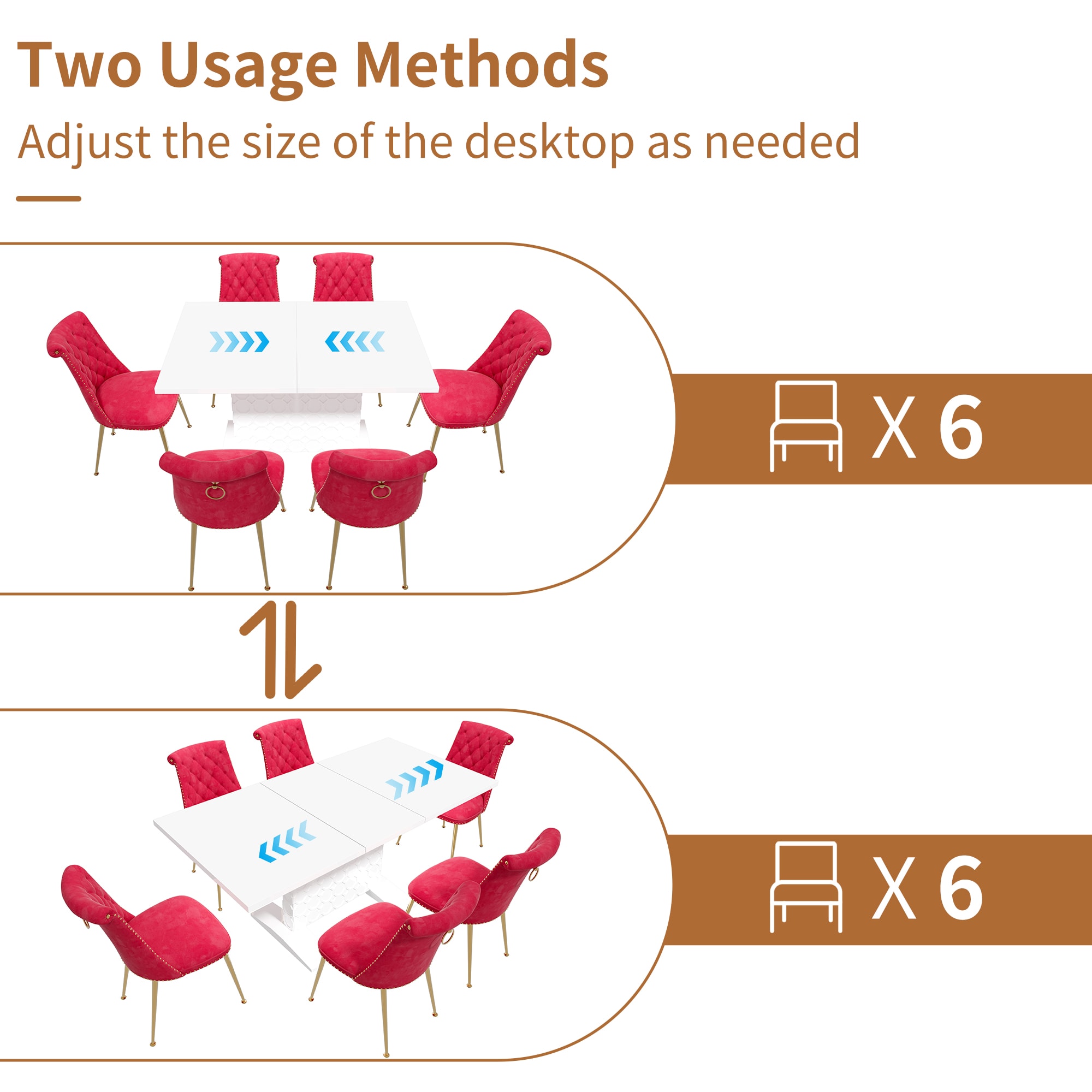 Clihome CL-ST1WH703ROSE Dining-Sets - View #8