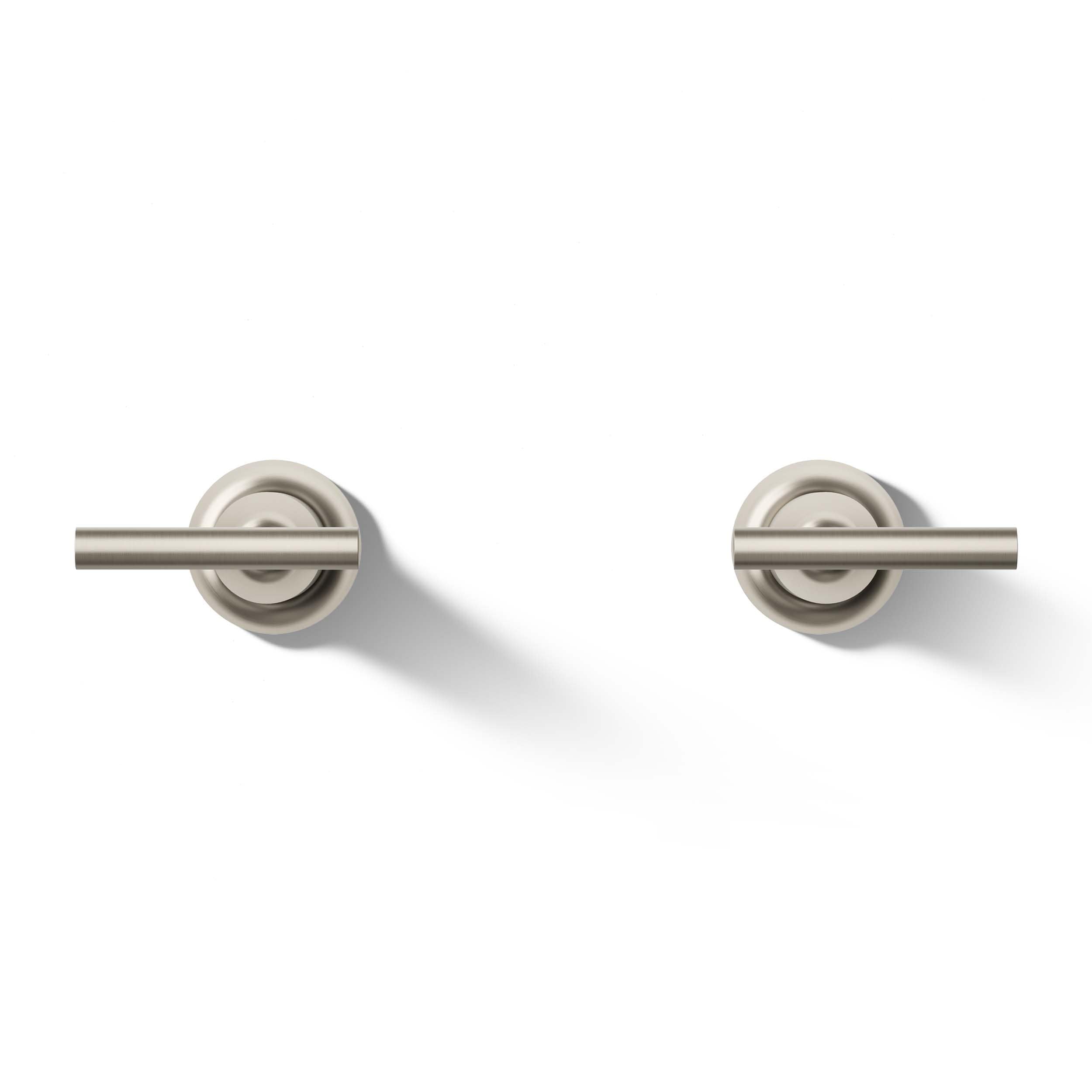 Purist Vibrant Brushed Nickel Wall-Mount Bath Lever Handles