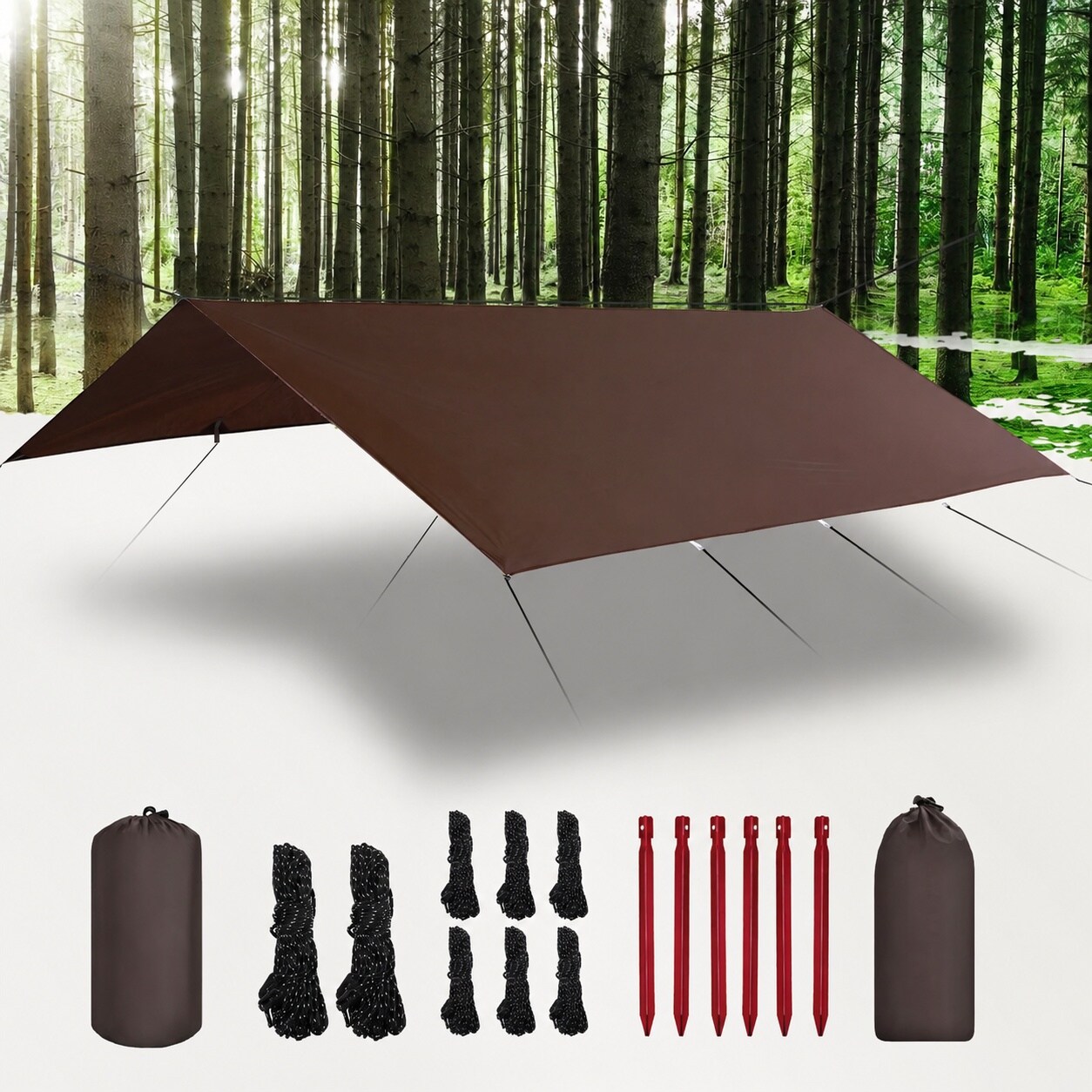 ITOPFOX  Waterproof Camping Tarp 10X13ft Ultralight Portable UV Protection Backpacking Shelter for Hiking Tent Hammock durable home and garden