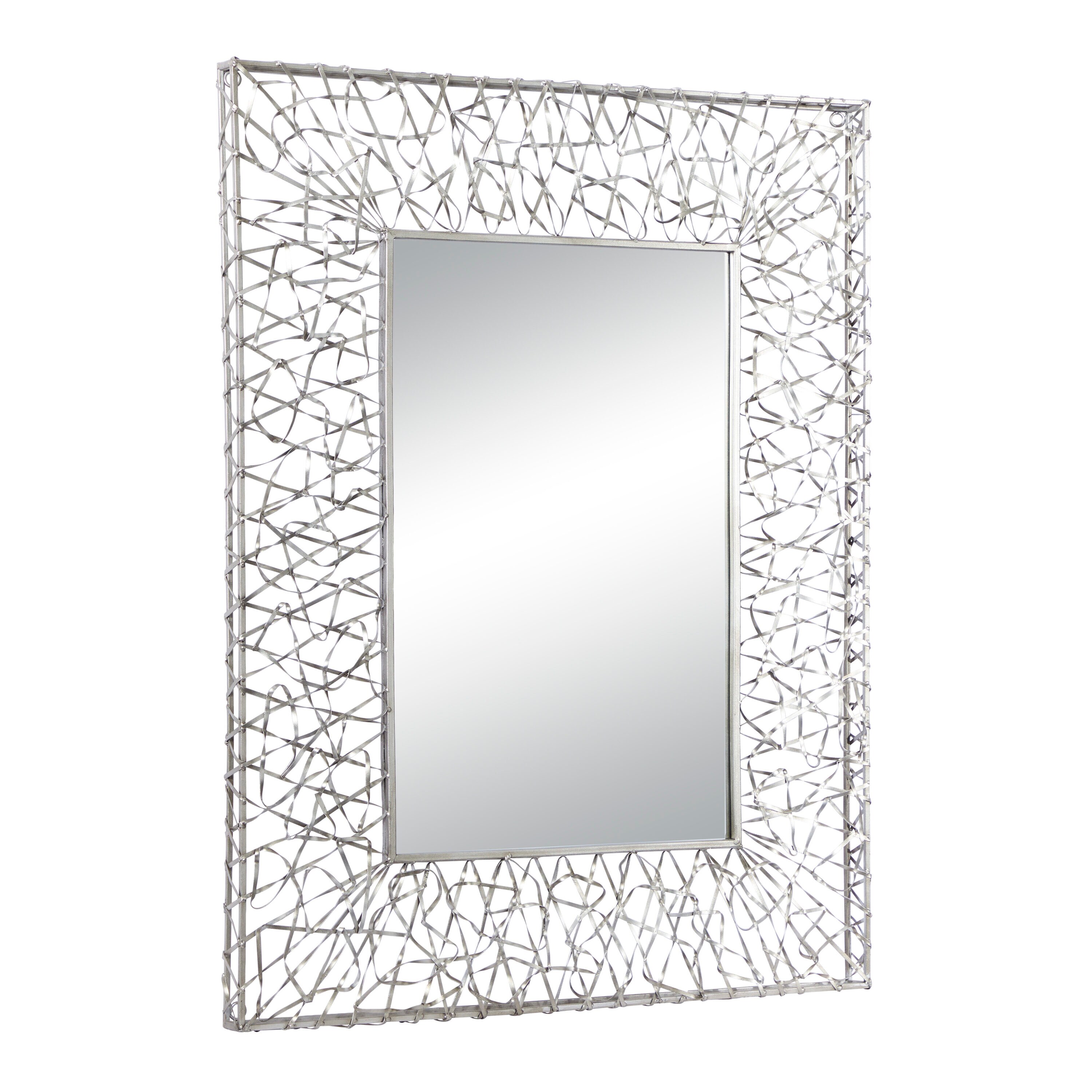 Silver Rectangular Full Length Iron Wall Mirror