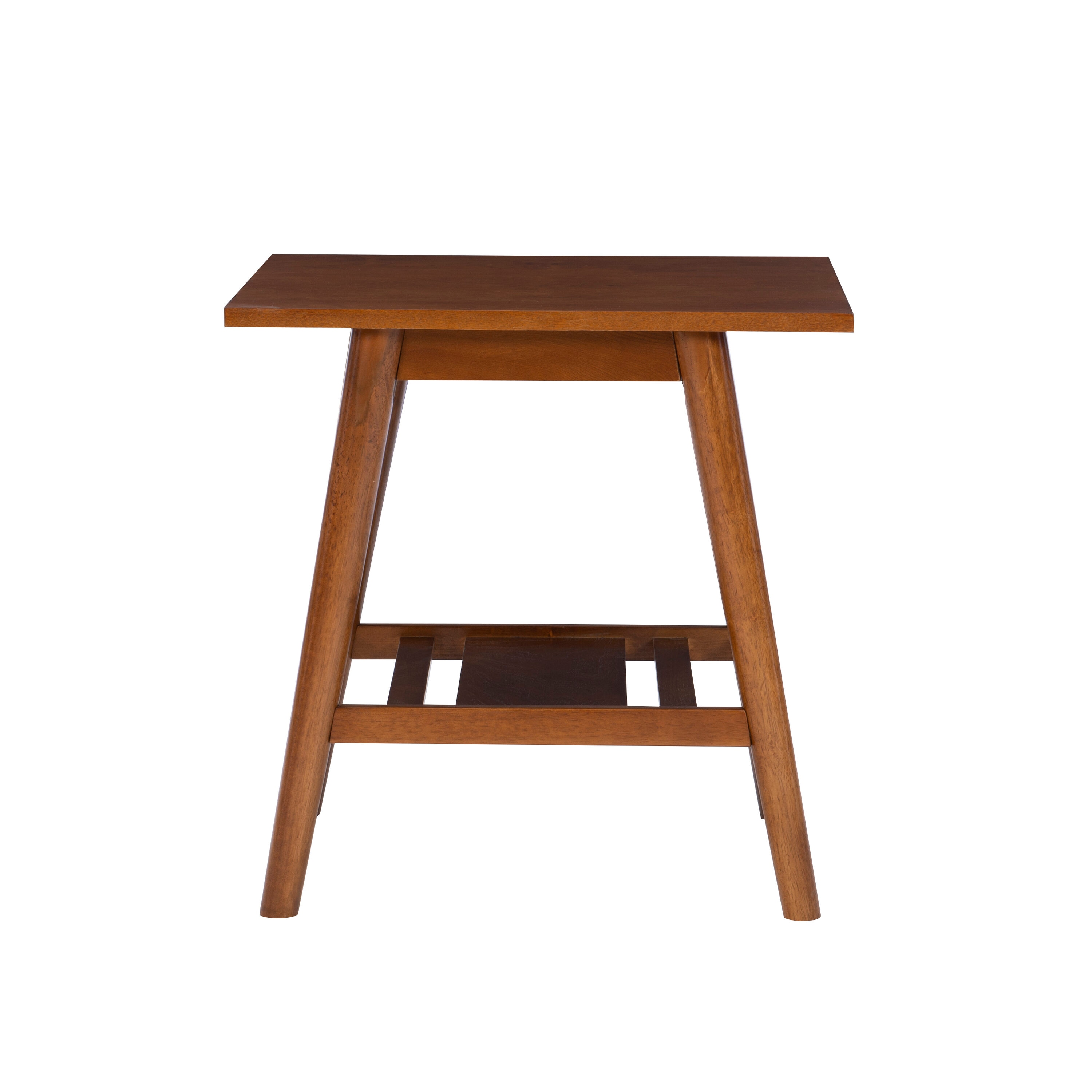 Brock 25'' Medium Yellow Brown Square Wood End Table with Shelf