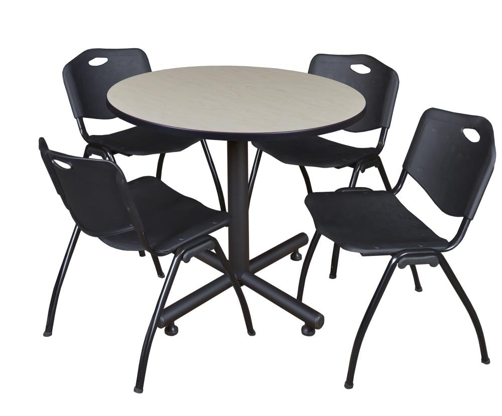 Regency TKB36RNDPL47BK Breakroom Off-White 4-Person Training Table (36-in W x 29-in H)