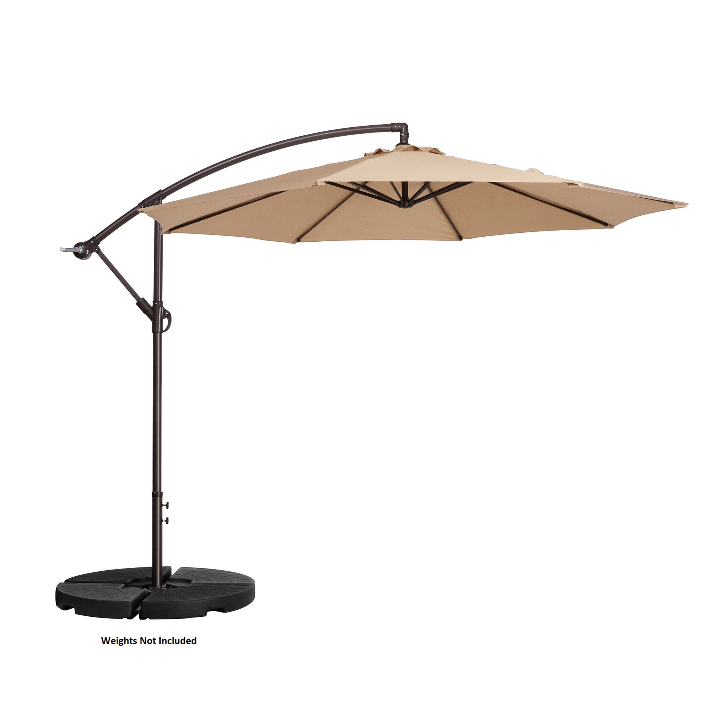 Nature Spring 10 ft Round Offset Patio Umbrella with 360-Degree Rotation  and 5 Tilt Positions - Beige