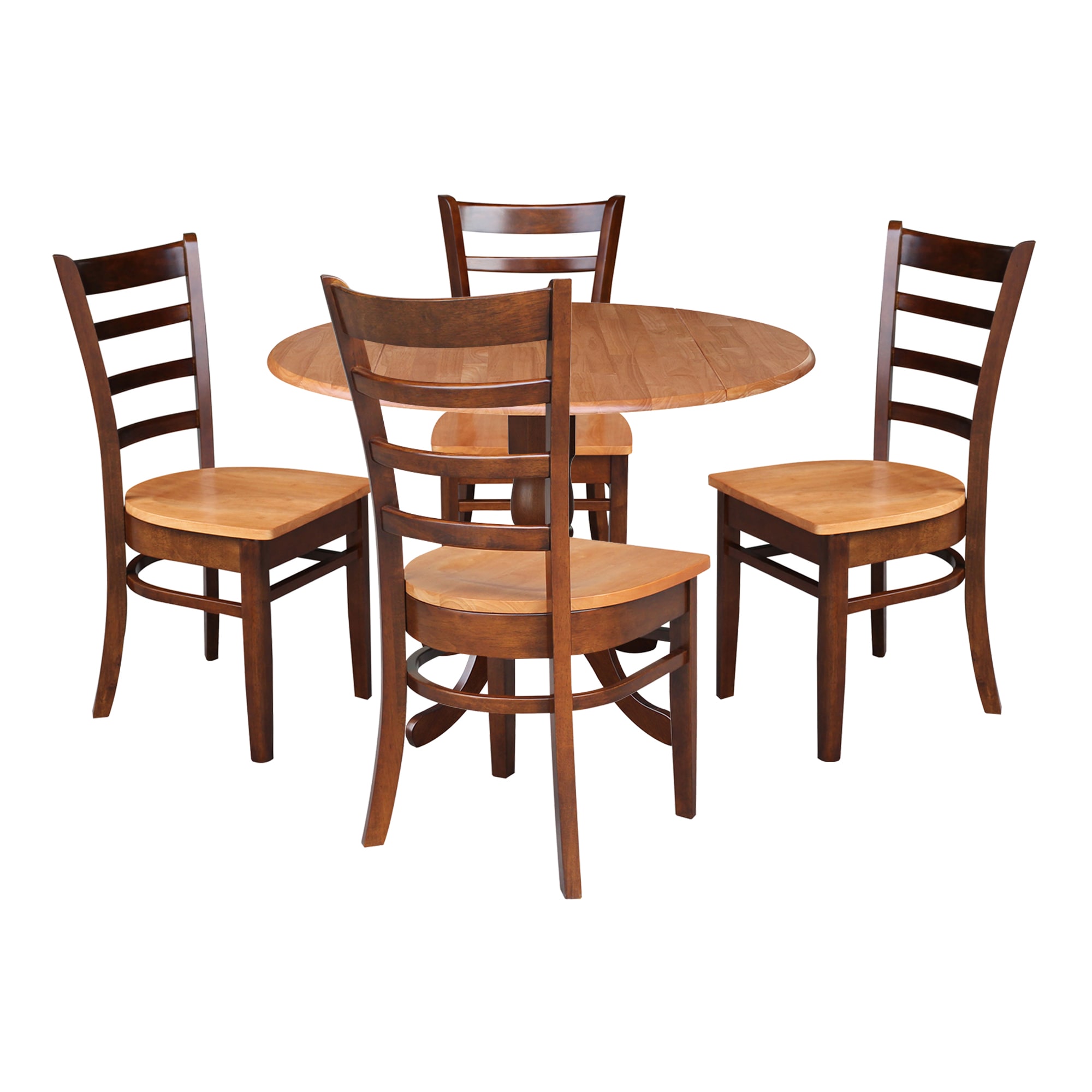 International Concepts K58-42DP-C617-4 Cinnamon/espresso Casual Dining Room Set with Round Table ( Seats 4 )