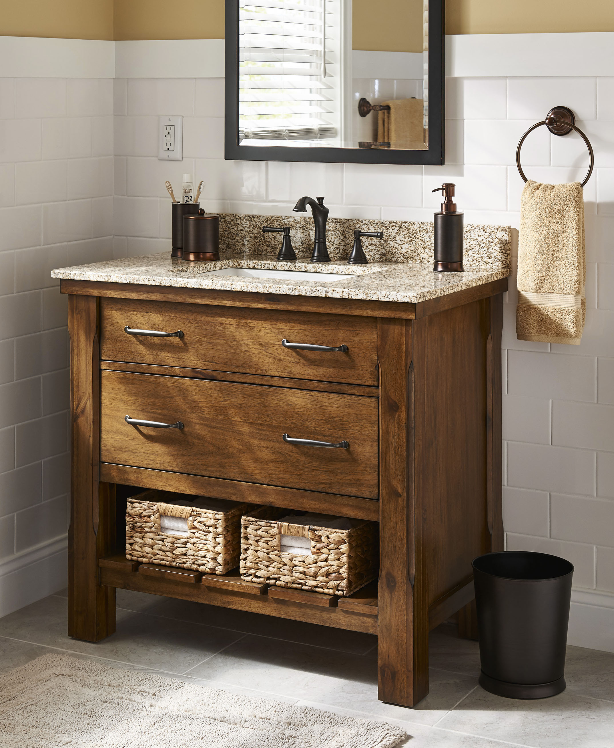 Patmore 37-in Mocha Glaze Undermount Single Sink Bathroom Vanity With 