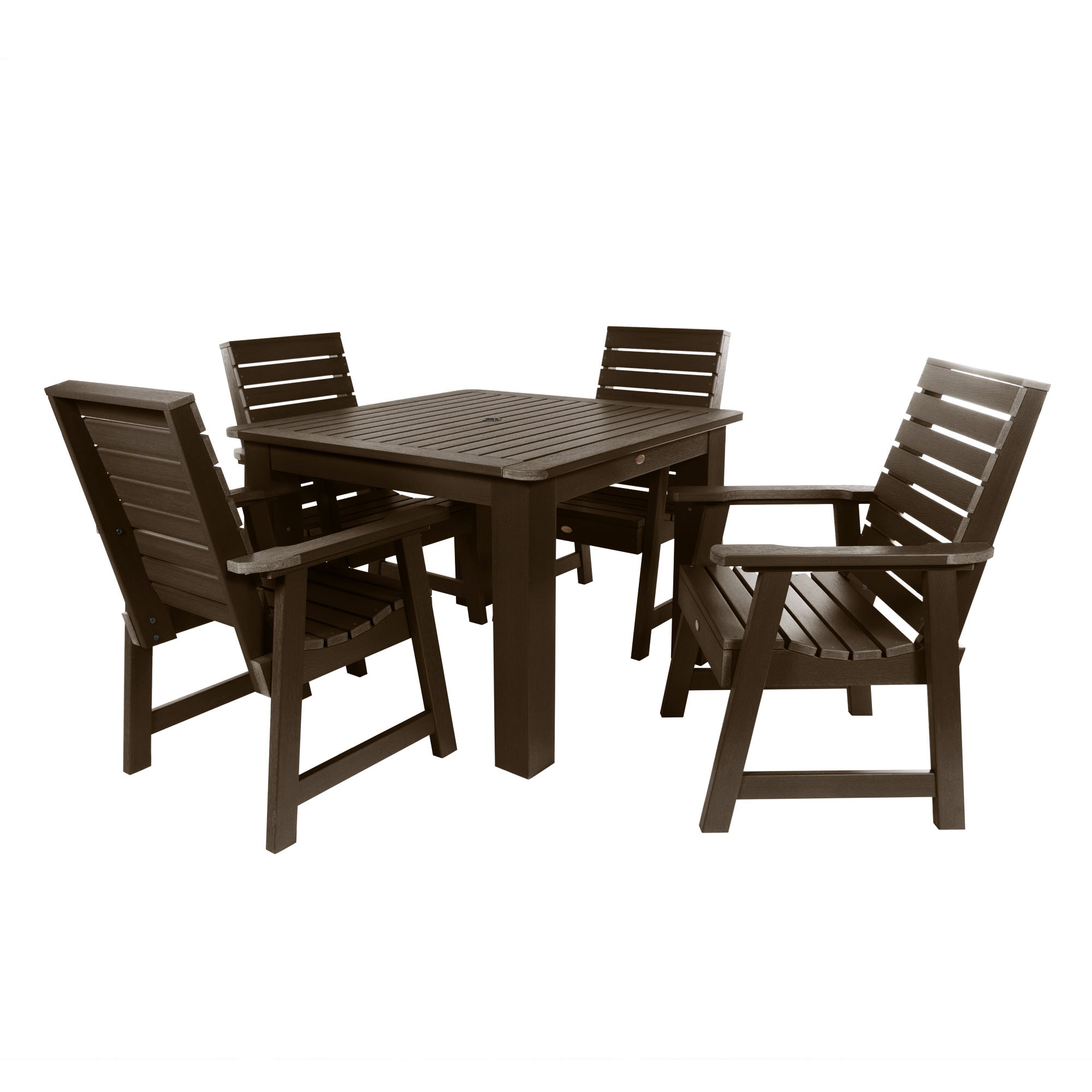 The Weatherly Collection 5-Piece Brown Patio Dining Set Stainless Steel | - highwood AD-DNW44-ACE