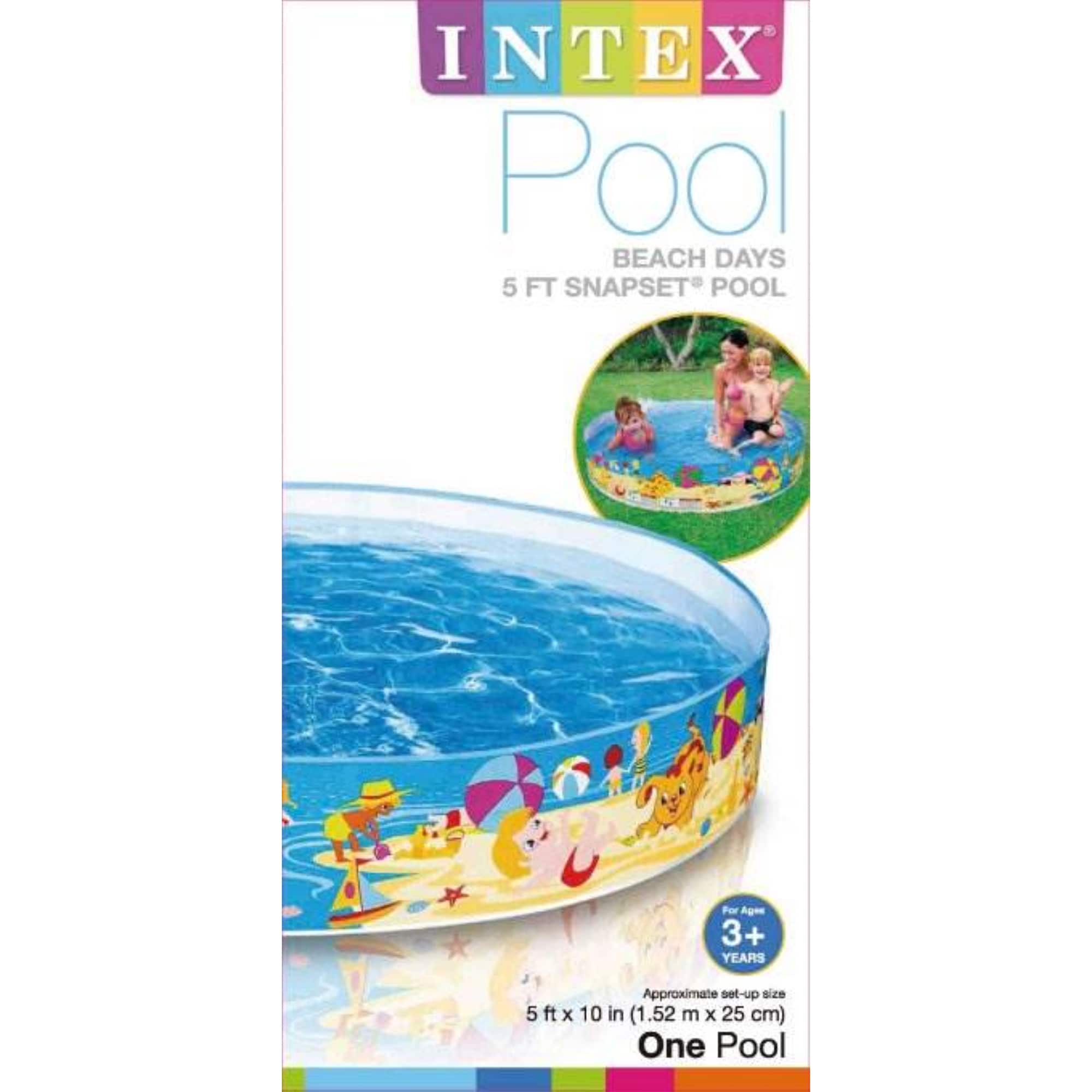 Intex 5 ft Round Multicolored Vinyl Snapset Pool
