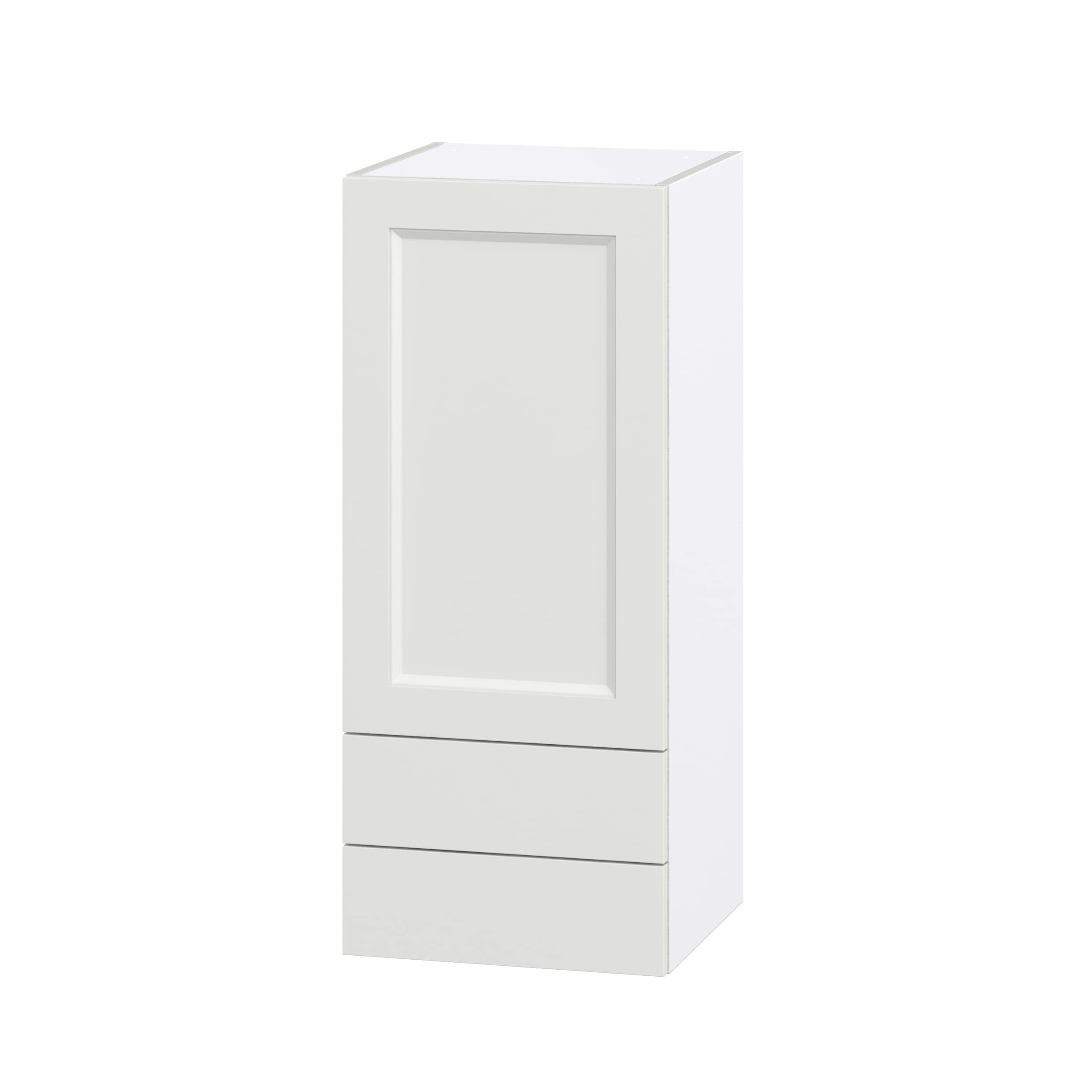 Hugo&Borg DSW1535B(L/R)-RI Riviera 15-in W x 35-in H x 14-in D Bright White 2 -Drawers Wall Fully assembled Cabinet (Recessed Panel Shaker)