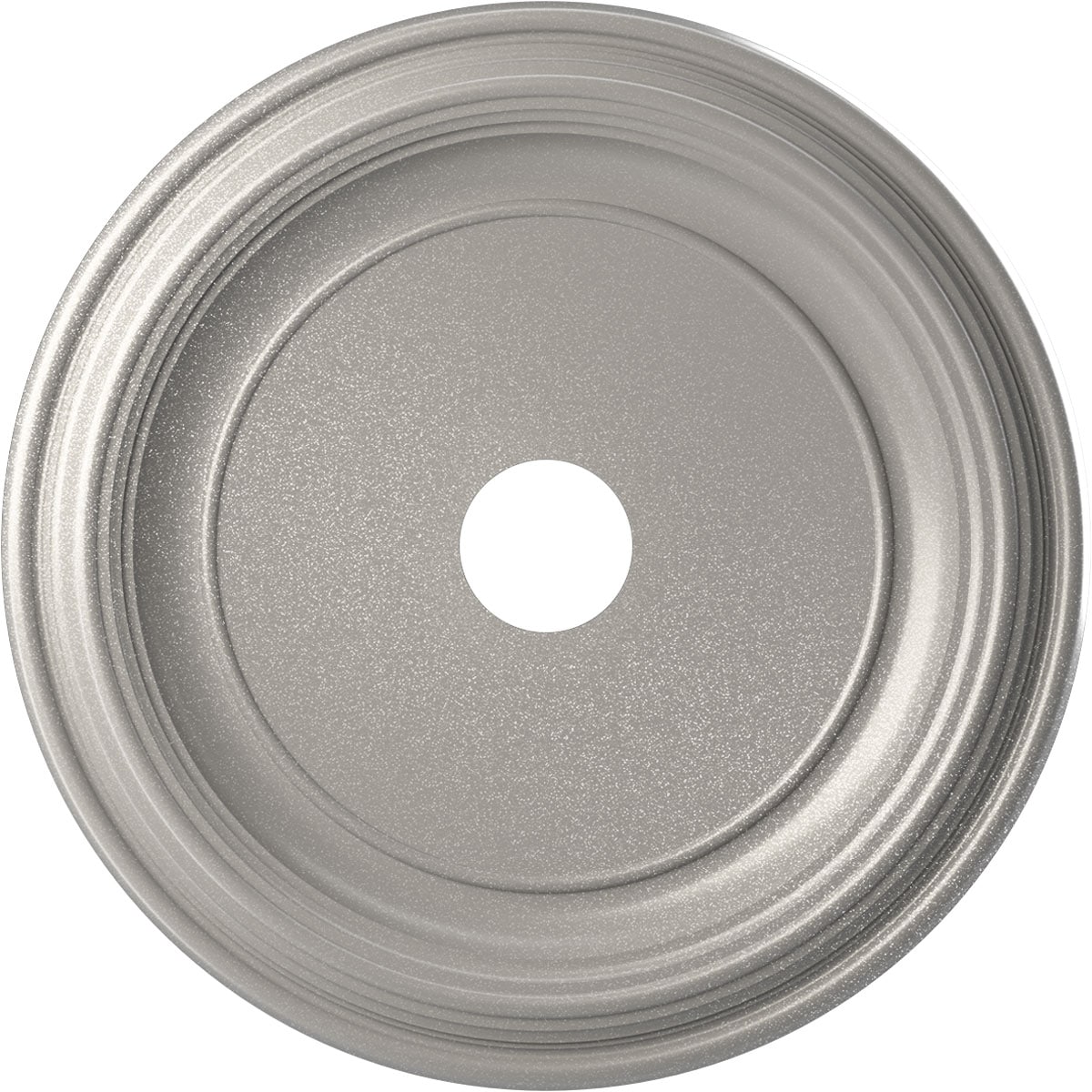 Ekena Millwork CMP22TRASV Traditional Thermoformed 22-in W x 22-in L Traditional Painted Textured Metallic Silver PVC Whole Ceiling Medallion