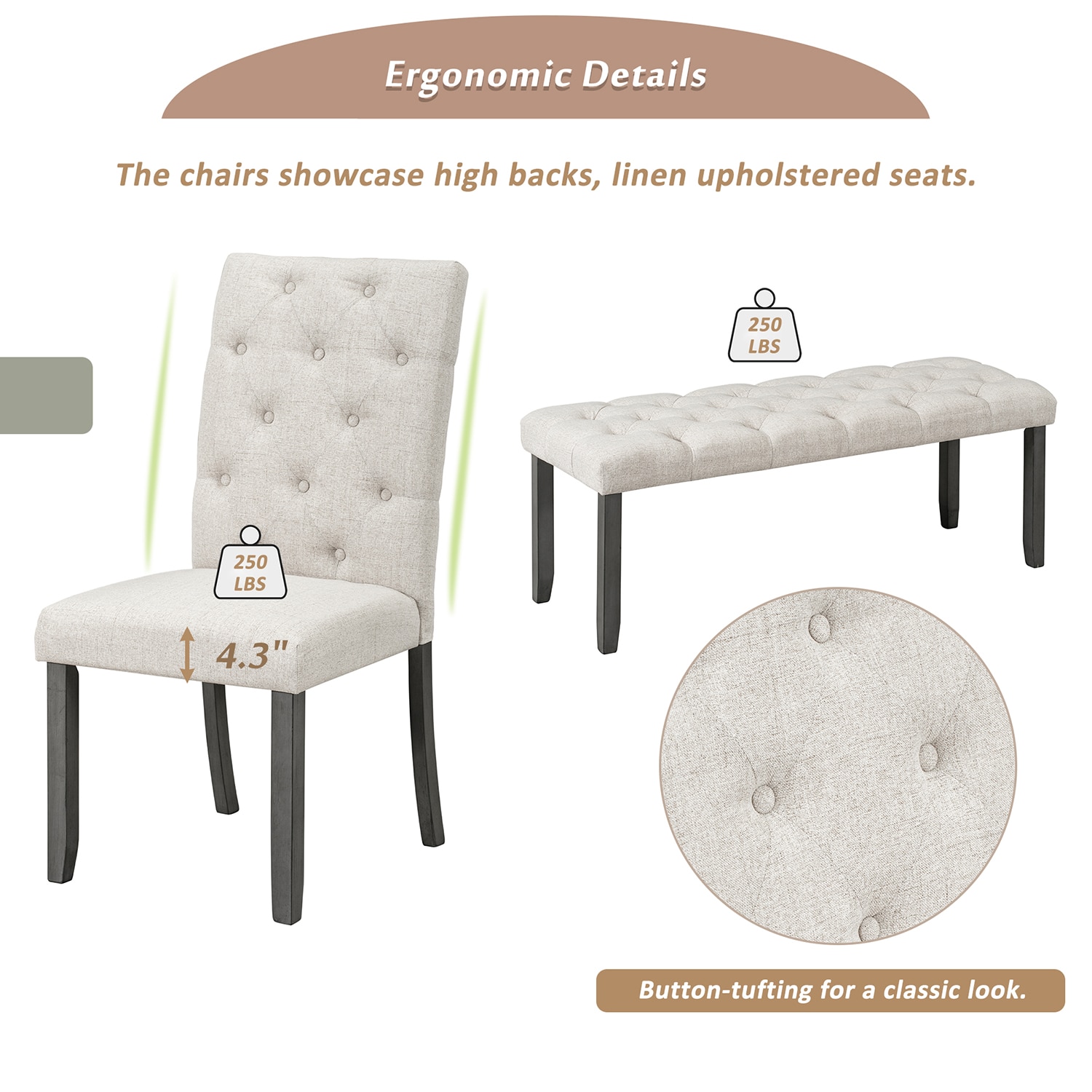 SINOFURN SYA010258GY Dining-Sets - View #3