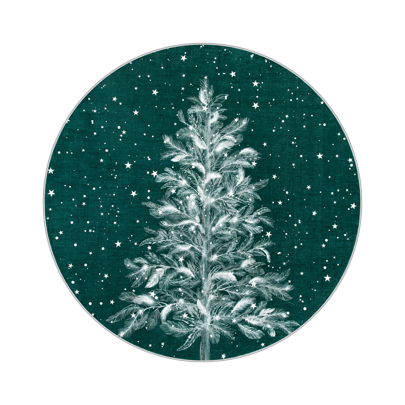 Lahome AR-DYR-409-G9 3 x 3 (ft)Green Christmas Forest Deer Moroccan Full Coverage Pearl Velvet Rectangular Indoor Area Rug