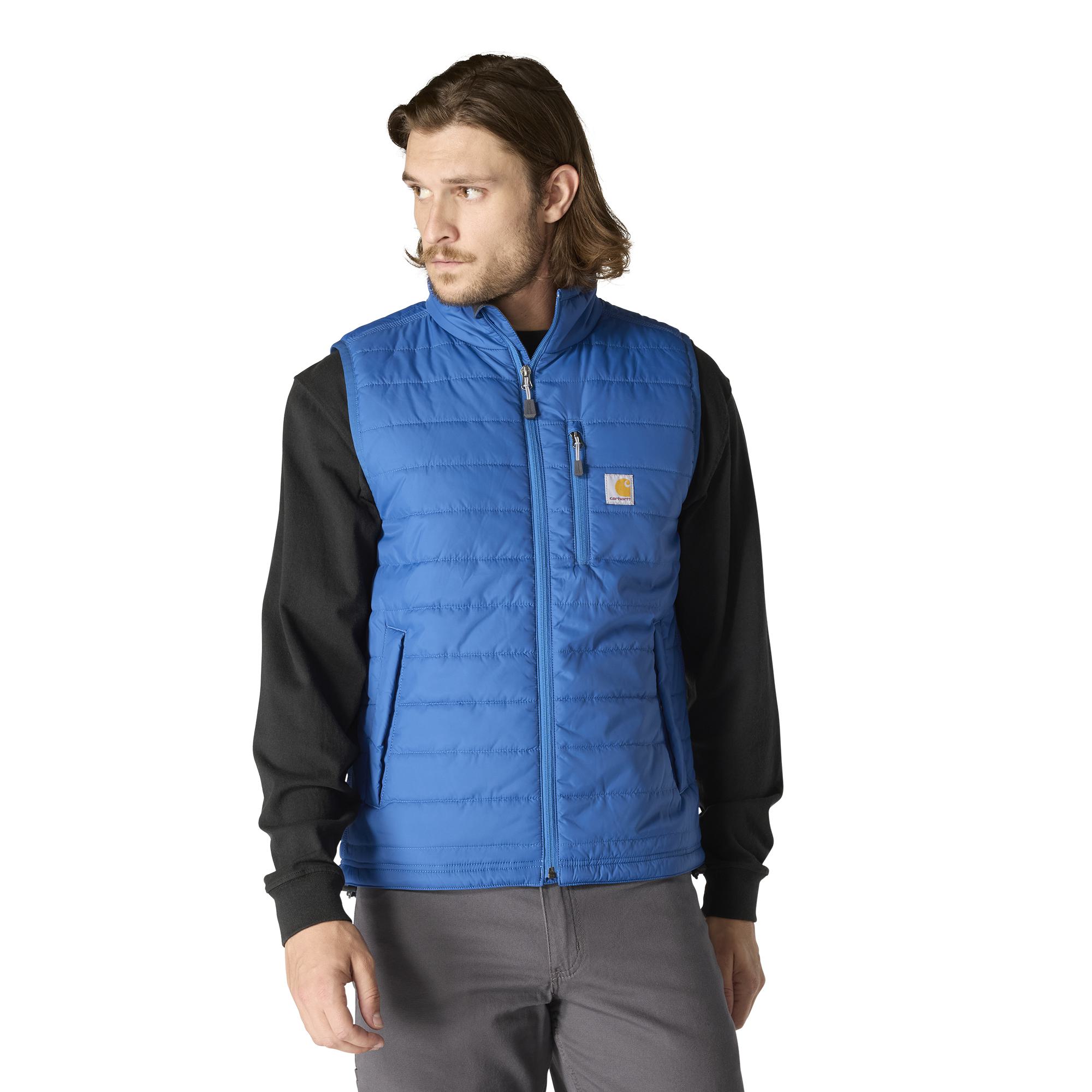 トップス 00s CANYON  BLUES NYLON VEST XL Carhartt Men's Blue Nylon Puffer Vest XL in the Work Jackets