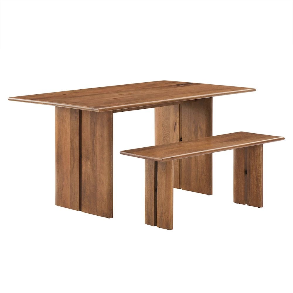 Modway BG3511185 Amistad 60 Wood Dining Table and Bench Set