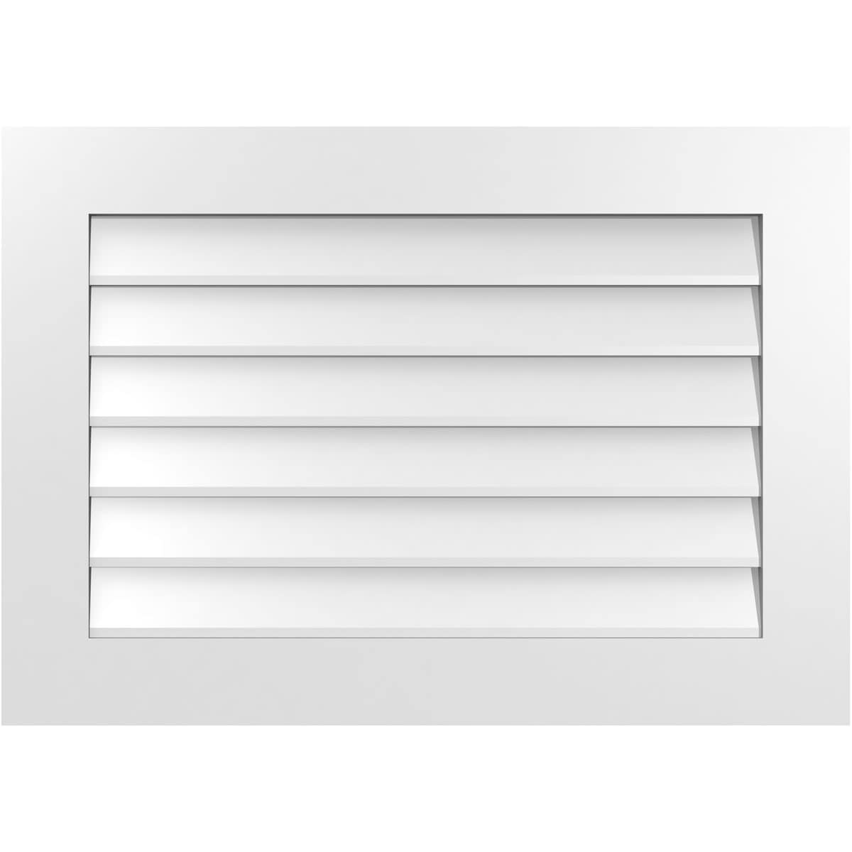 Ekena Millwork GVPVE34X2401SN 34-Inches x 24-Inches Off-white Rectangle PVC Gable Louver Vent
