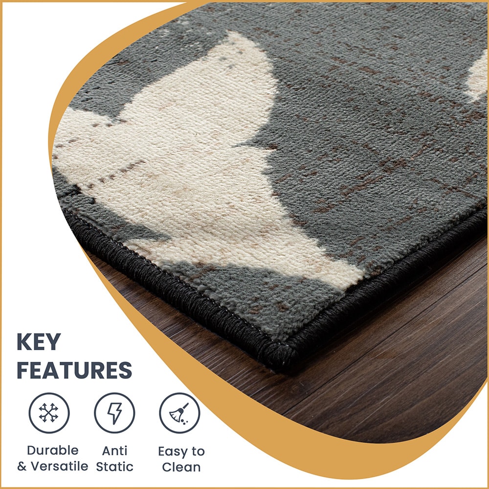 Beige Floral Patchwork 8' x 10' Synthetic Area Rug