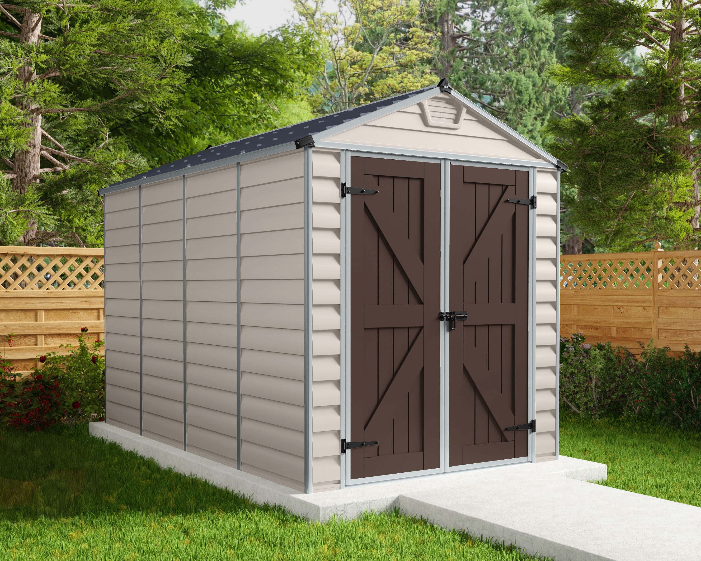 Canopia by Palram 703390 6-ft x 10-ft Skylight Brown Gable Polycarbonate Storage Shed (Floor Included)