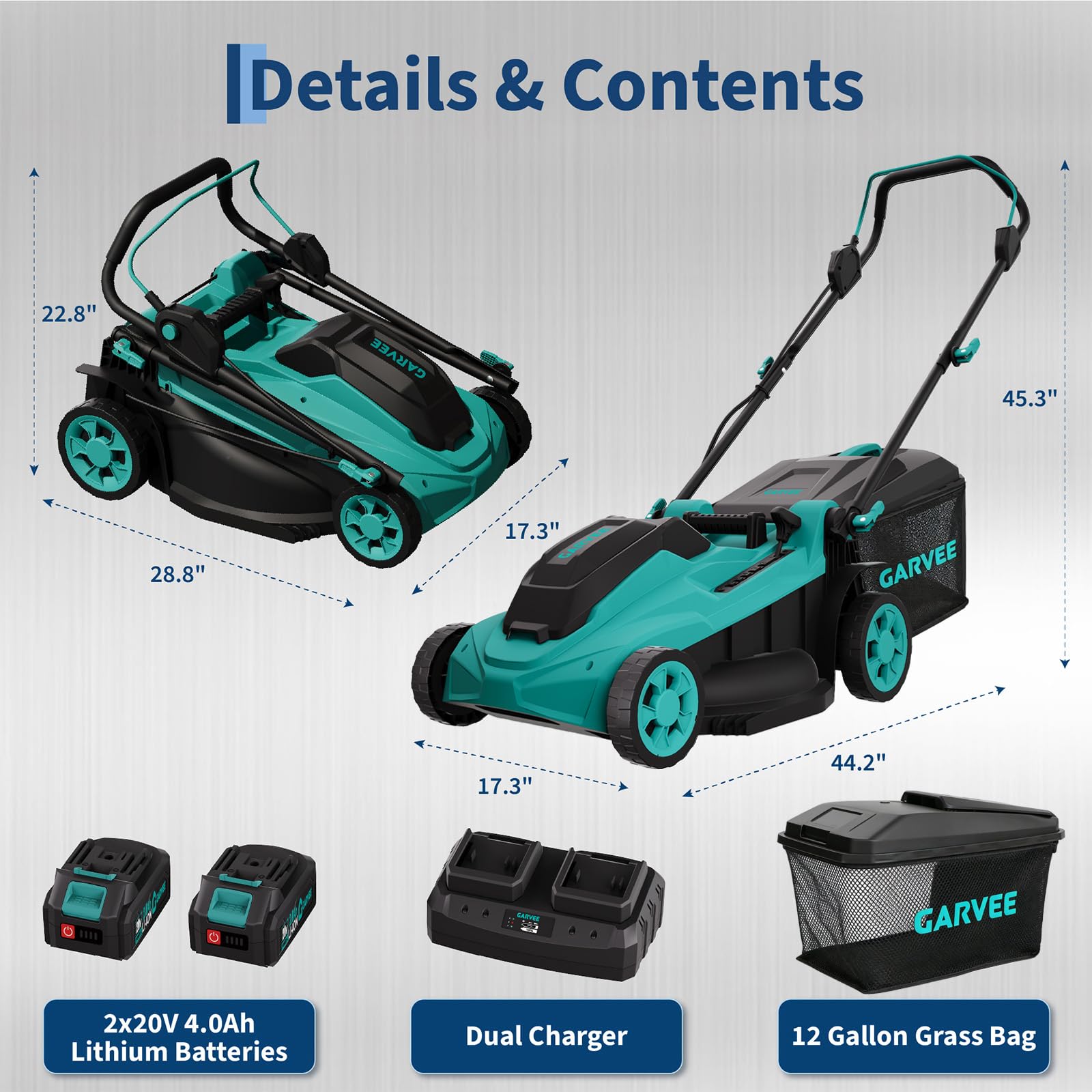 DEXSO JANE-2R8C15 Cordless-Elec-Push-Mowers - View #2