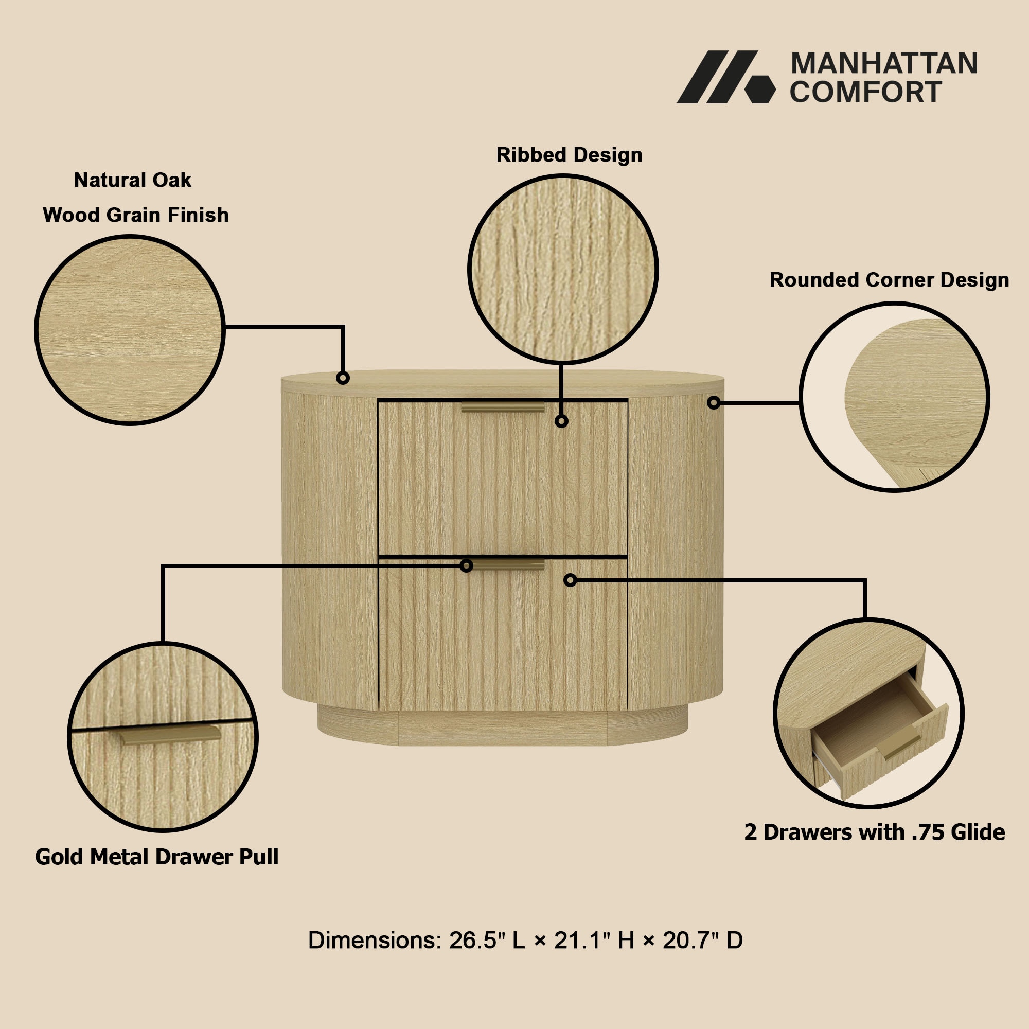 Manhattan Comfort 2-NS010-GNO nightstands - View #4