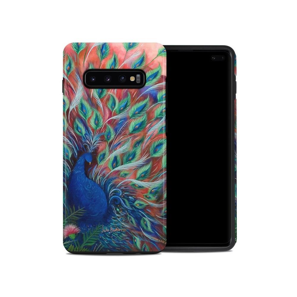 DecalGirl DCGRL616437  SGS10PHC-CORALPC Samsung Galaxy S10 Plus Hybrid Case- Coral Peacock
