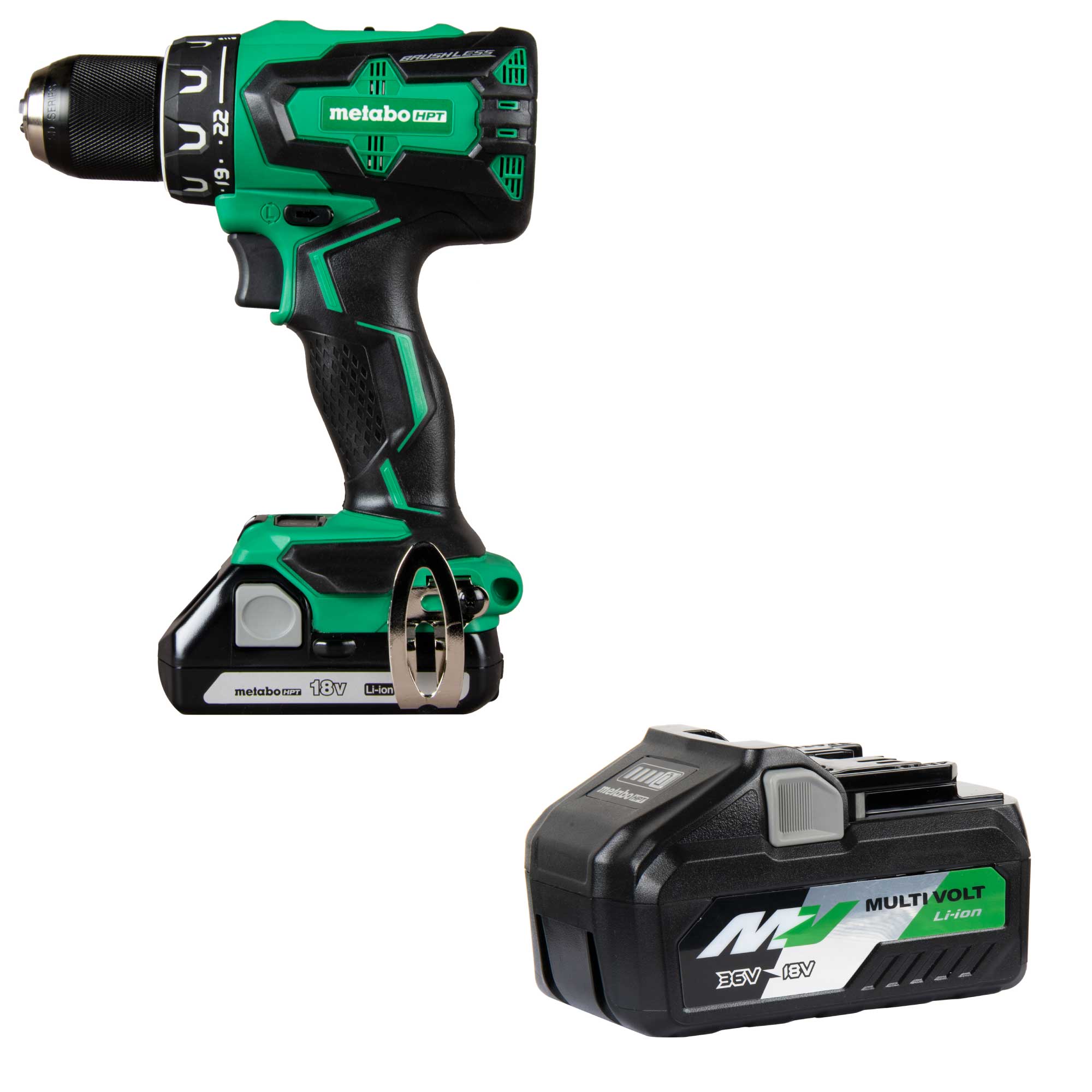 Metabo HPT MultiVolt 18-Volt 1/2-in Brushless Cordless Drill (2-batteries included and charger included) with MultiVolt 4.0Ah/8.0Ah Power Tool Battery