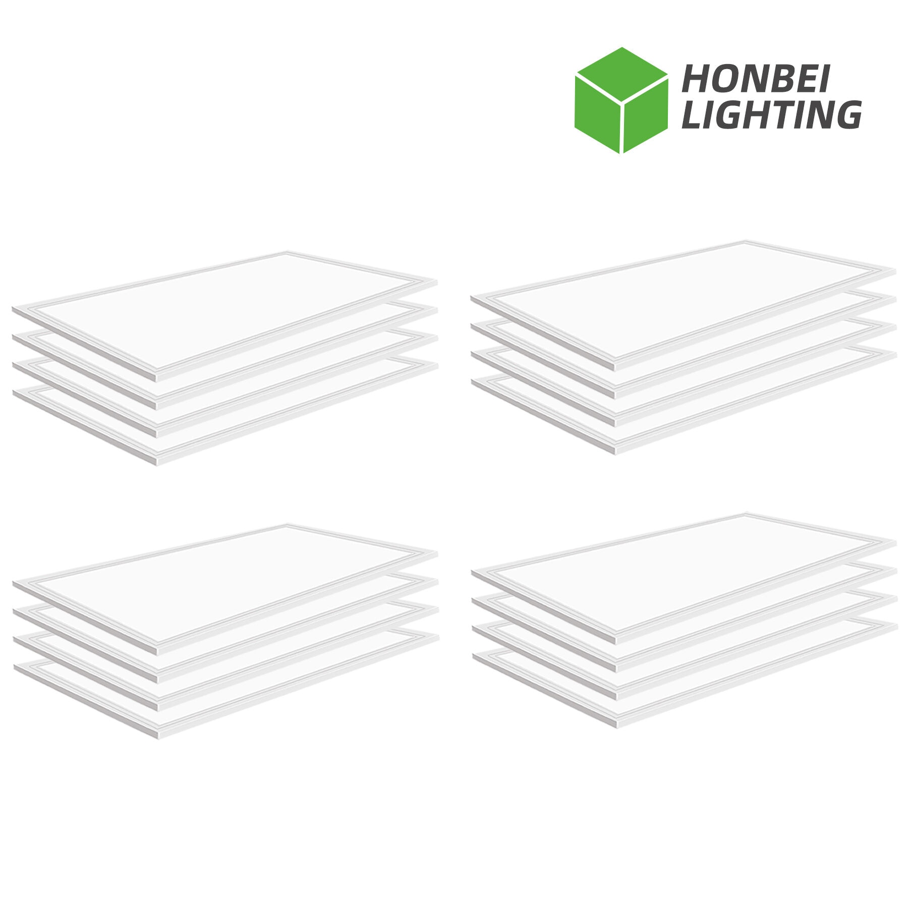 Honbei - 16 Pack of 2ft x 4ft 7800 Lumens Integrated LED Panel Light 5000K White