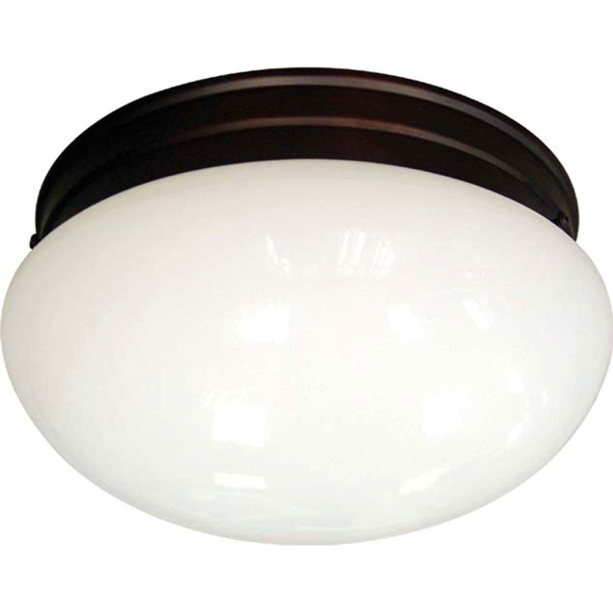 Antique Bronze and Opalescent Glass Flush Mount Light