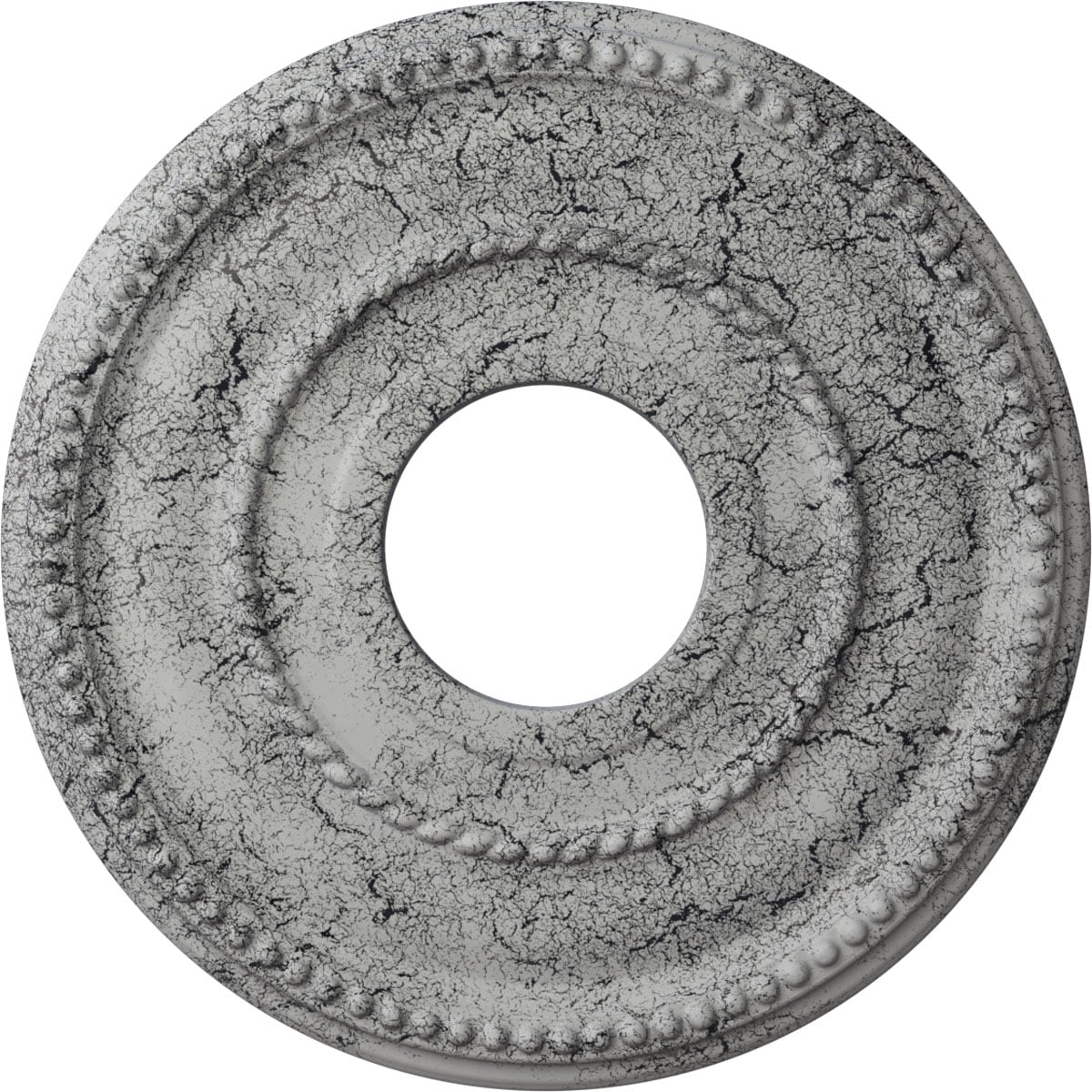 Ekena Millwork CM12VAUWC Valeriano 12.125-in W x 12.125-in L Painted Ultra Pure White Crackle Polyurethane Whole Ceiling Medallion