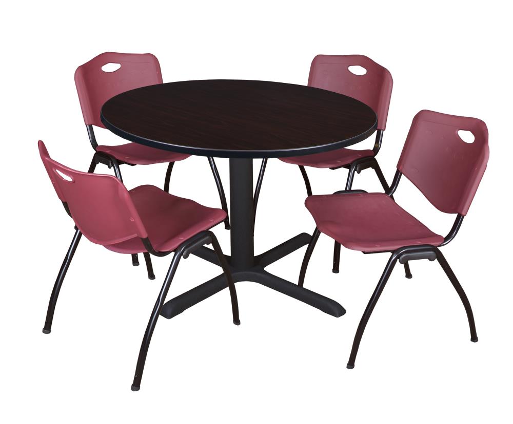 Regency TB48RNDMW47BY Breakroom Brown 4-Person Training Table (48-in W x 29-in H)