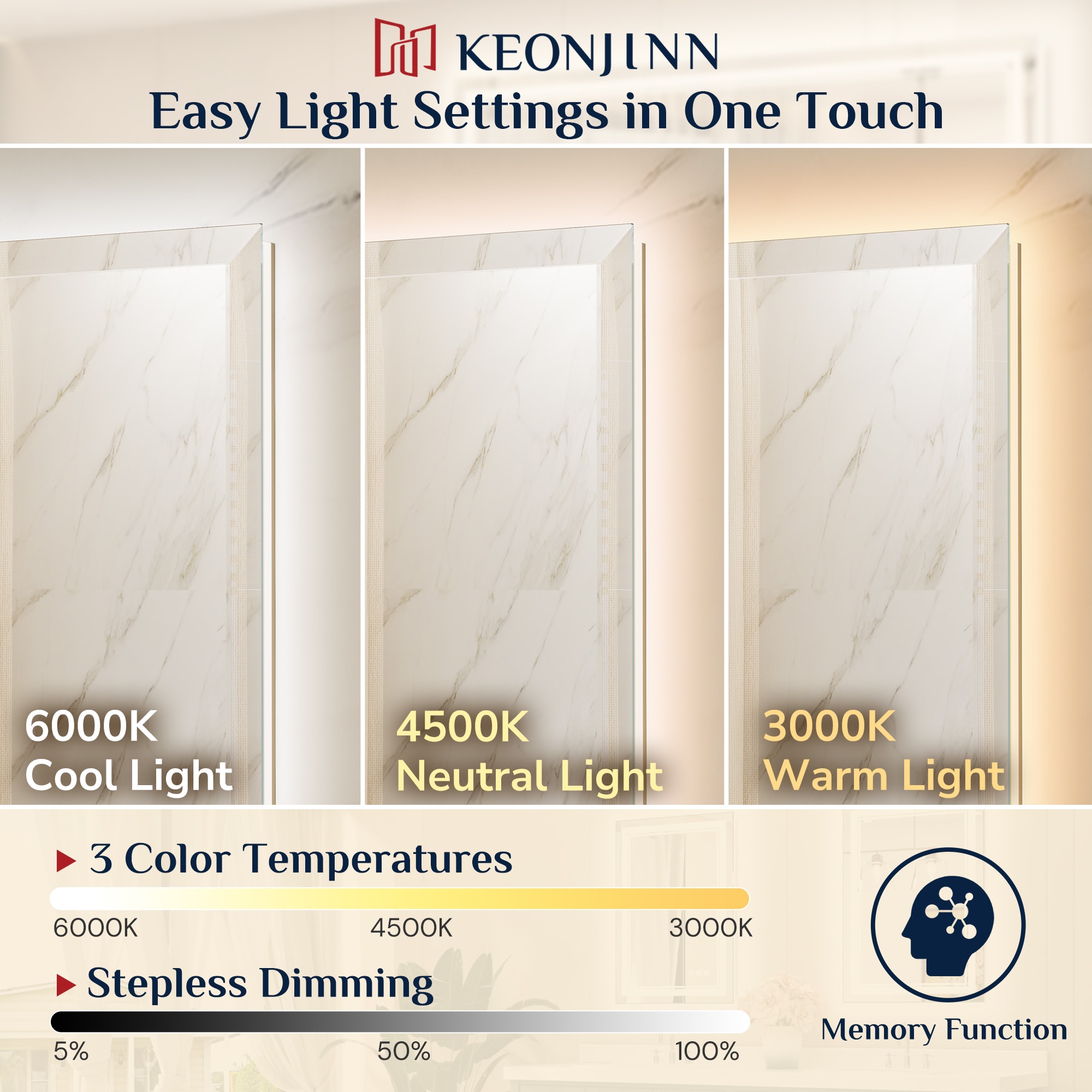 Keonjinn LW-DJ-BX-6191 Framed-Bath-Mirrors - View #7