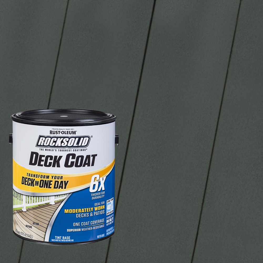 Rust-Oleum 319624T RockSolid 6X Deck Coat Pre-Tinted Carbon Solid Exterior Wood Stain and Sealer in One ( 1-gallon )