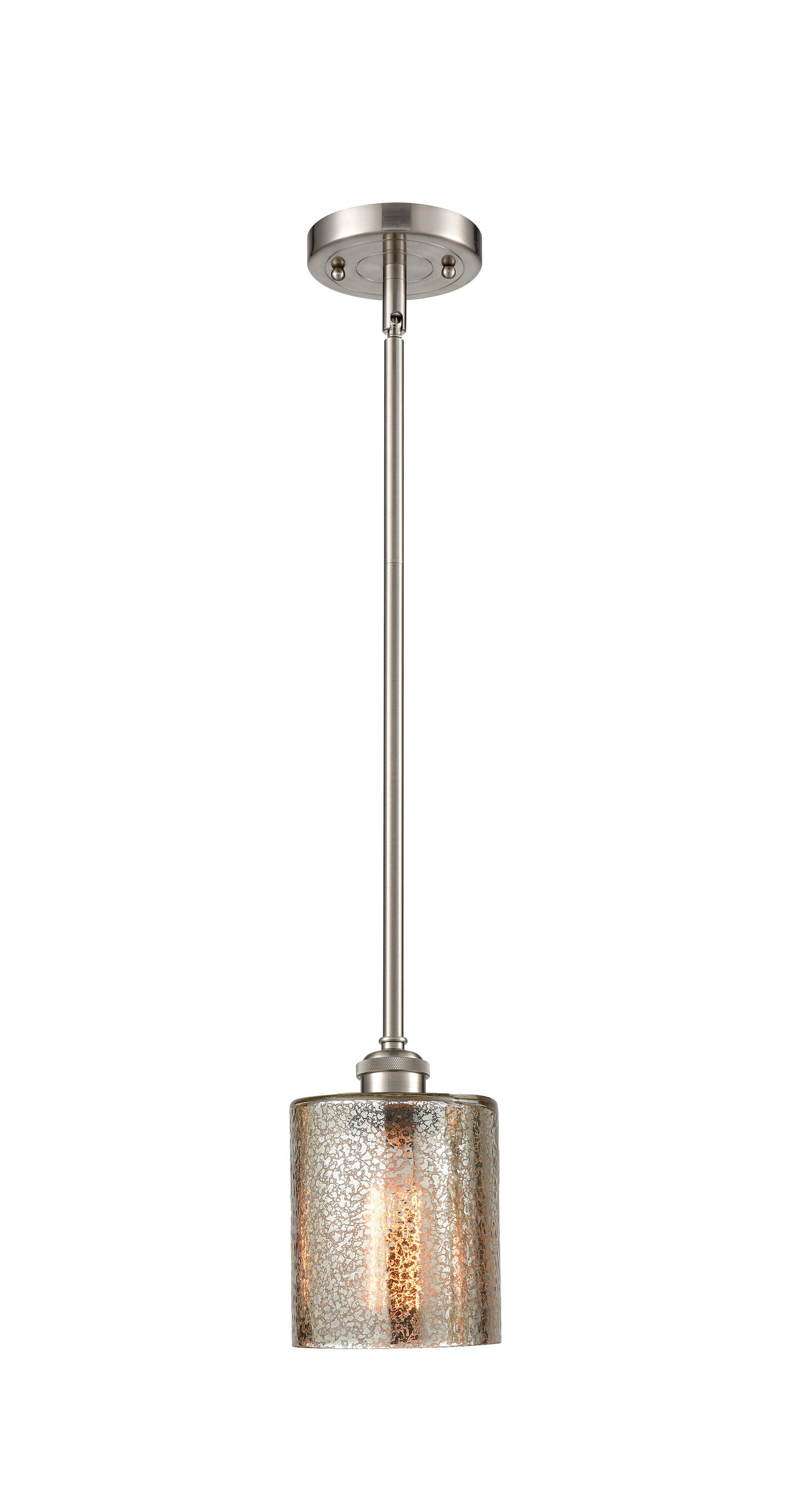 Innovations Lighting 516-1S-SN-G116 Cobbleskill 1 -Light Brushed Satin Nickel Industrial Mercury glass Drum Mini Hanging Pendant light