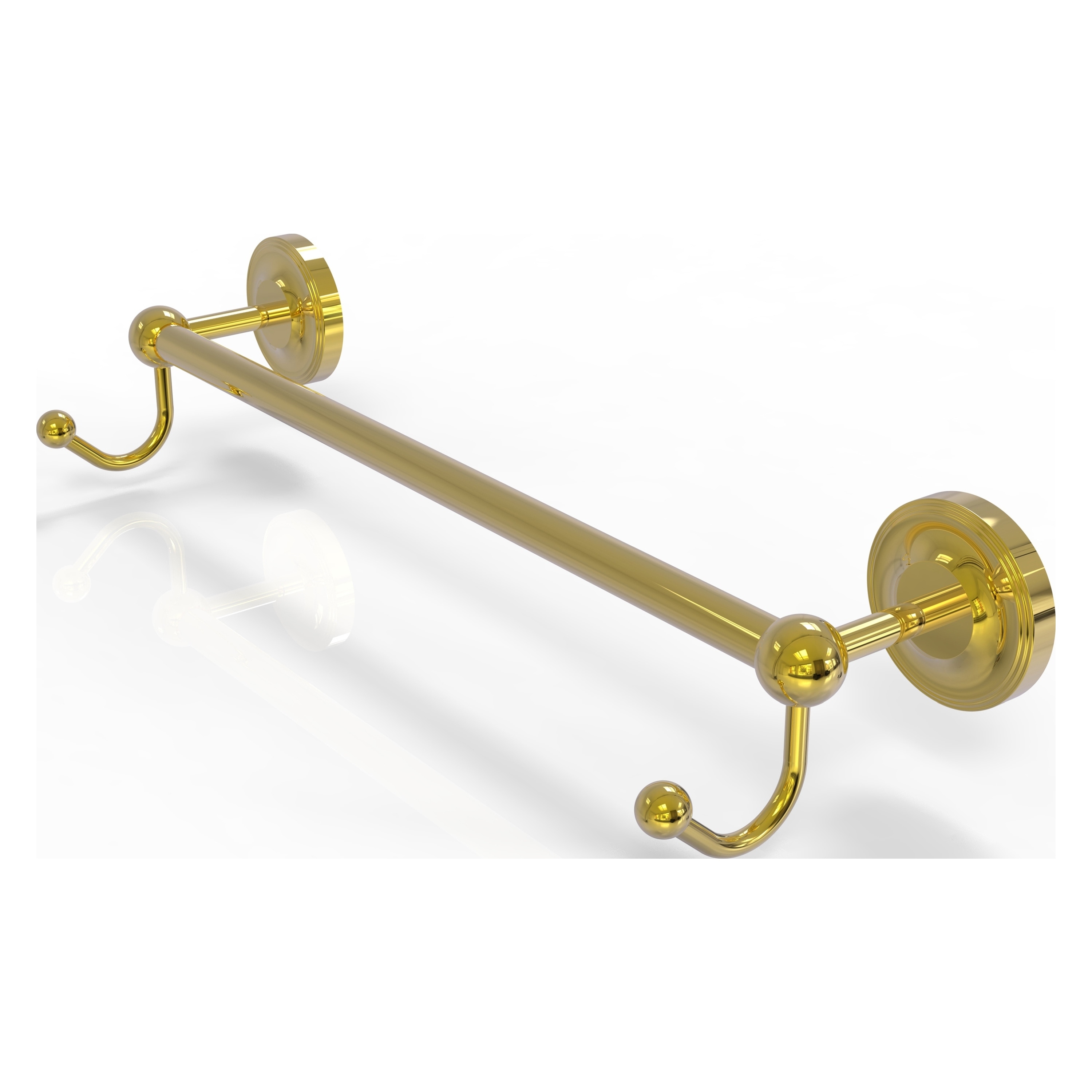 Allied Brass PR-41-30-HK-PB Prestige Regal 30-in Polished Brass Wall mount Single Towel Bar