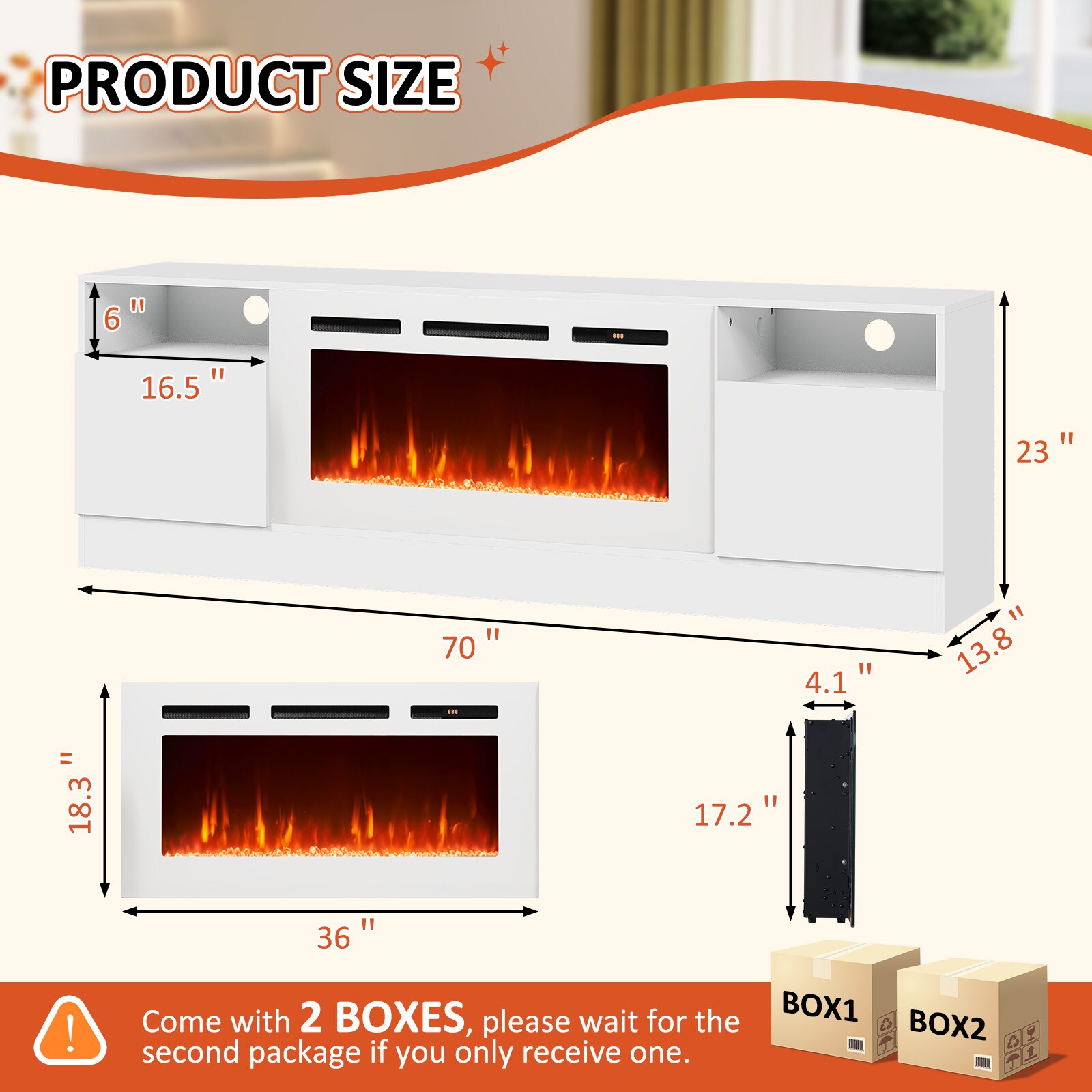 Bapipro TE14A70W Electric-Fireplaces - View #5