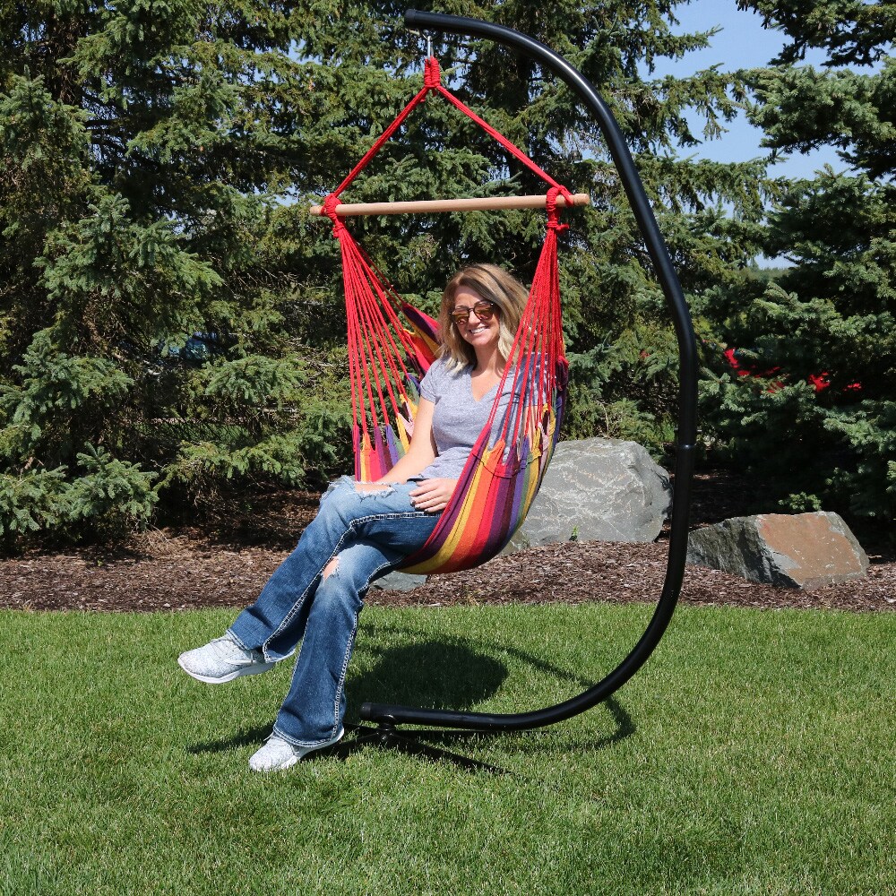 Sunnydaze Decor LY-HCS-SS-SS-2PK Hanging Hammock Chair Swing, for Indoor or Outdoor Use Sunset/Sunset Fabric Hammock chair