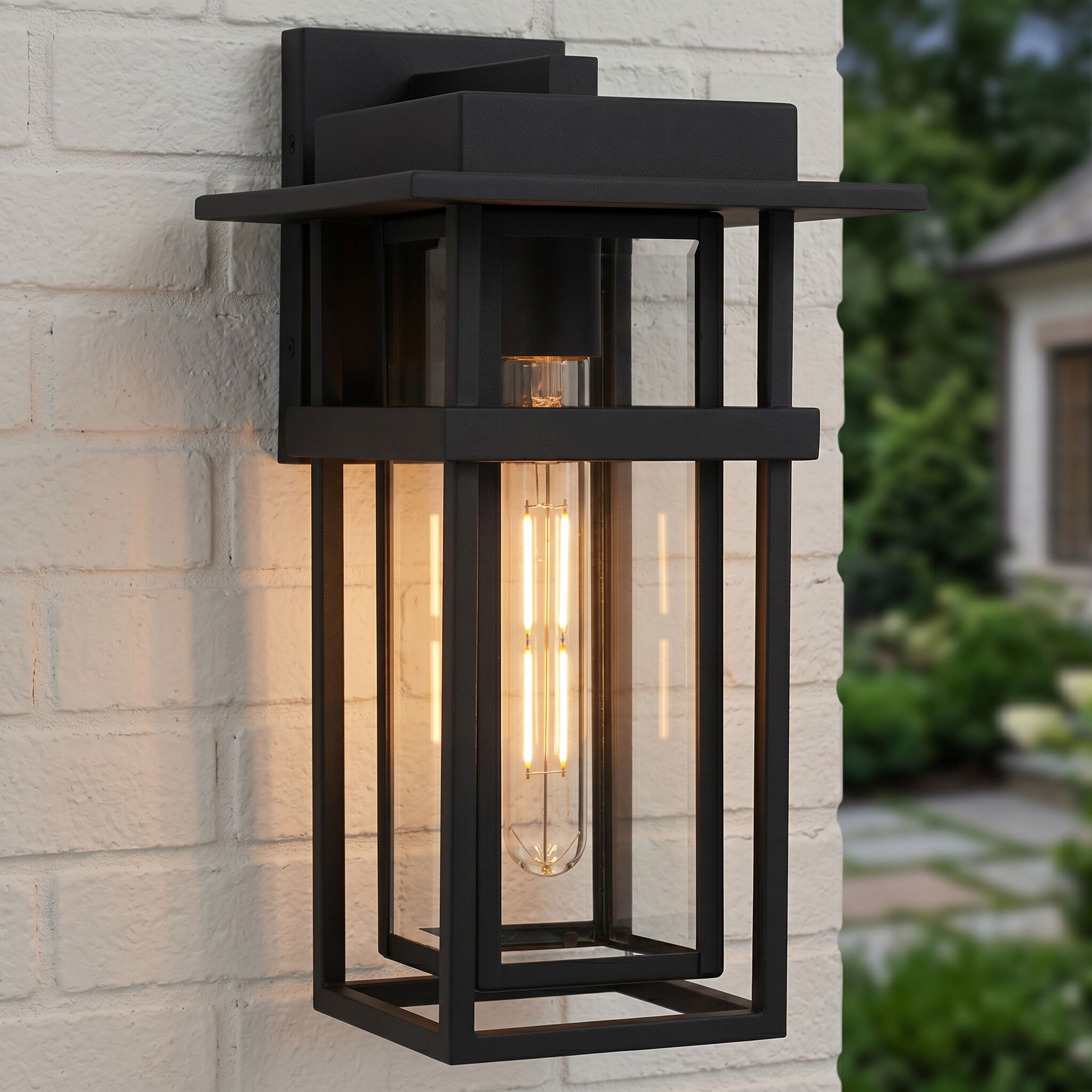 Quoizel Morgan 1 -Light 14.75-in H Black Hardwired Outdoor Wall Light
