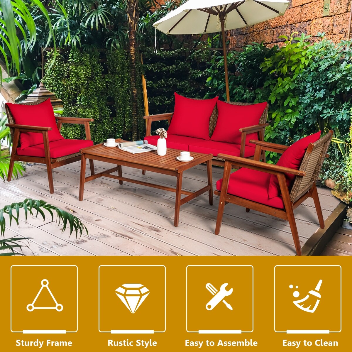 WELLFOR OUS66517RE+ Patio-Conversation-Sets - View #8