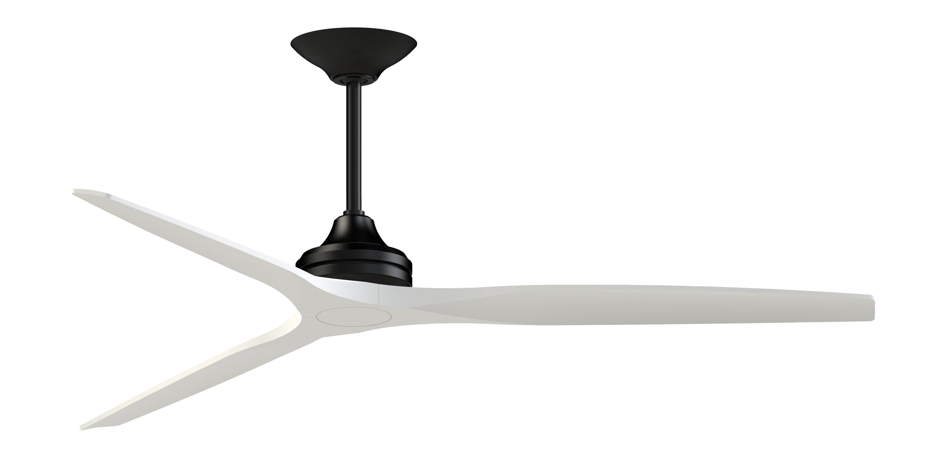 Fanimation FPD6721BBL-72MW Spitfire 72-in Outdoor Smart Black with Matte White Blades Propeller Ceiling Fan Light Kit Compatible - Remote Included ( 3 -Blade )