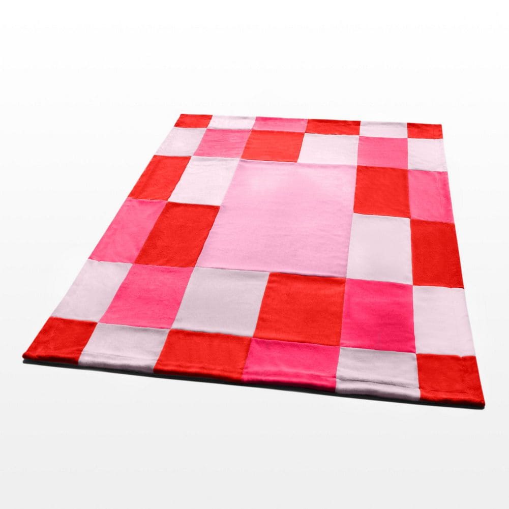 Slickblue Coral Fleece Patchwork Throw Blanket (59 in x 78.7 in) Soft Plush Back Blanket for Bedroom Sofa Couch Living Room Office Travel Use - Available in Different Colors