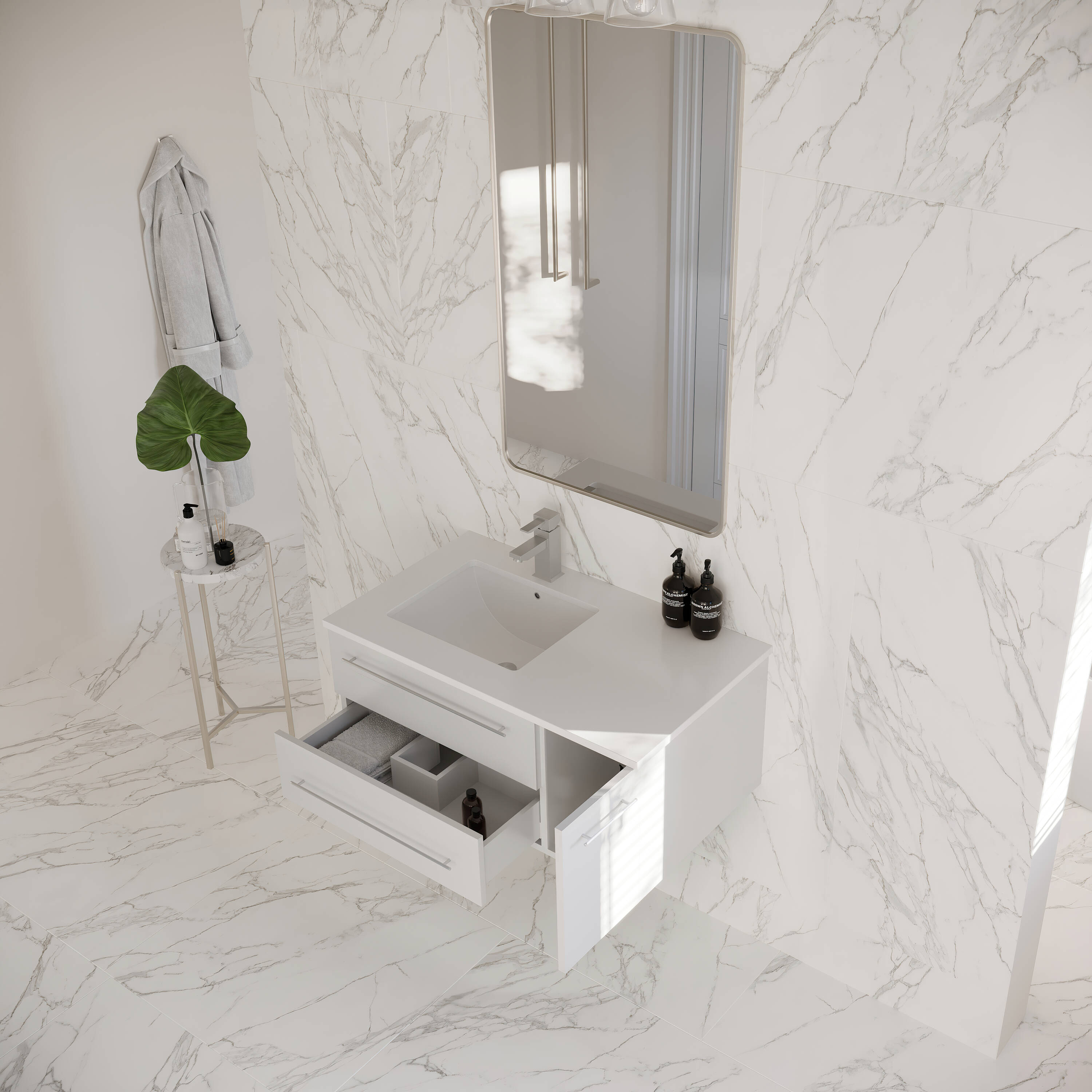 Fresca FCB6136WH-UNS-L-CWHU Bath-Vanity-Combo - View #3