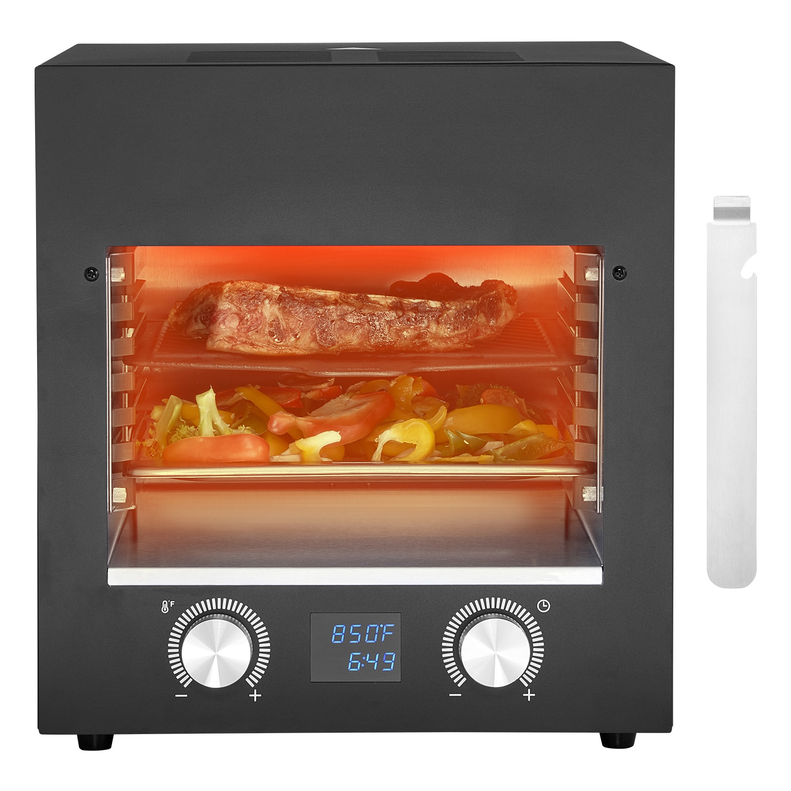 VEVOR SCNPKJDRSDXK06359V1 Electric Steak Grill 1800W Smokeless Infrared Electric Broiler 1450°F Stainless Steel Steak Cooker with 6-Tier Adjustable Rack Electric Infrared Grill for BBQ Toast Grill Indoor