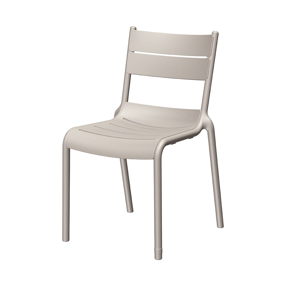 Lagoon 7220G6-BSLGS Naples Set of 2 Stackable Taupe Resin Frame Stationary Dining Chair with Solid Seat