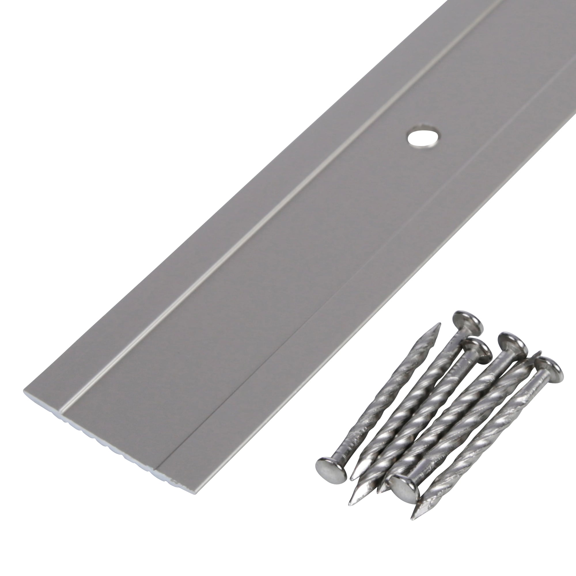 M-D Cinch Satin Nickel 1.25-in W x 36-in L Anodized Aluminum Seam Binder in  the Floor Moulding & Trim department at